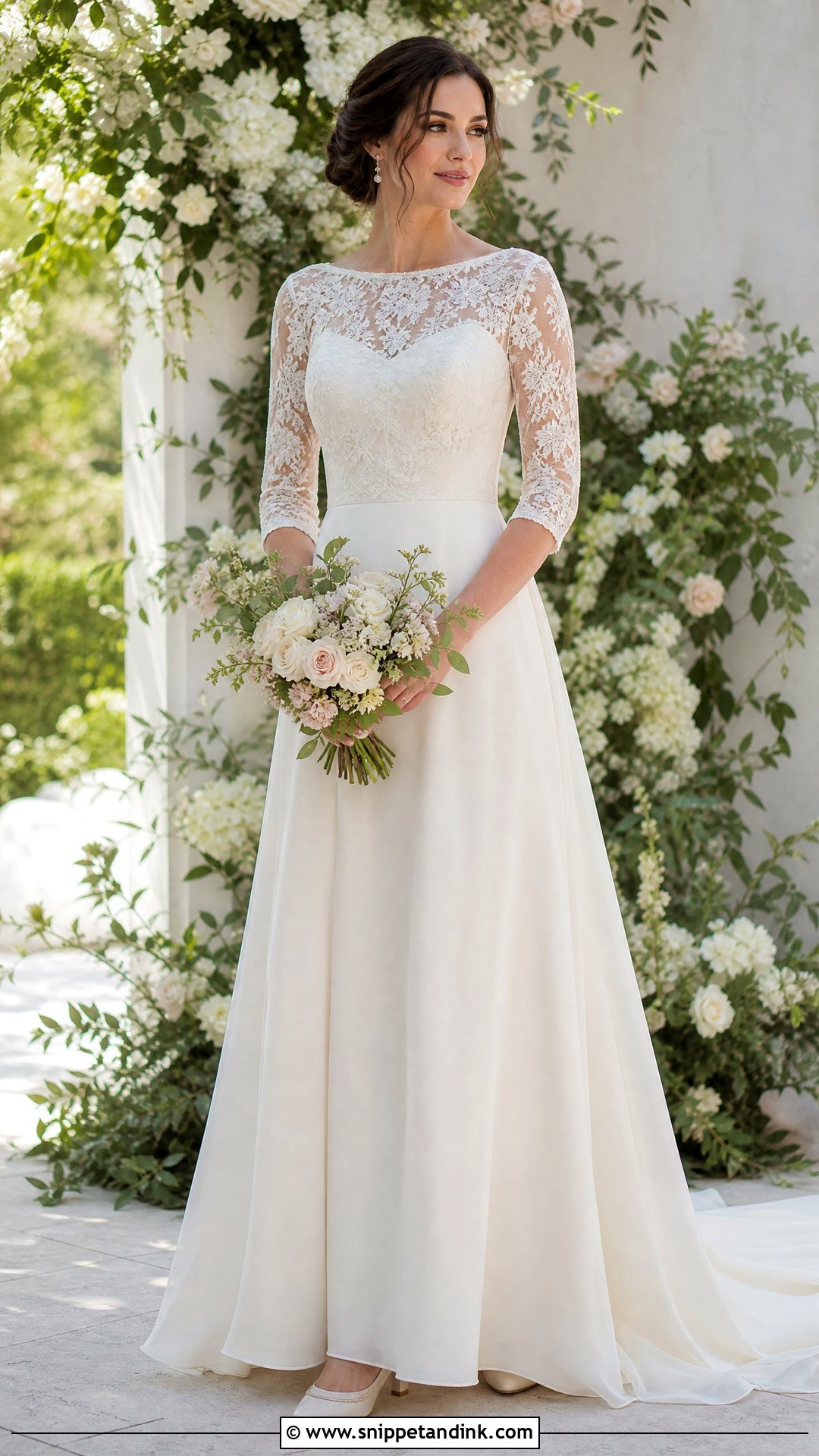 Lace Sleeve Wedding Dress - Snippet and Ink - 20 Wedding Dresses for Second Marriage