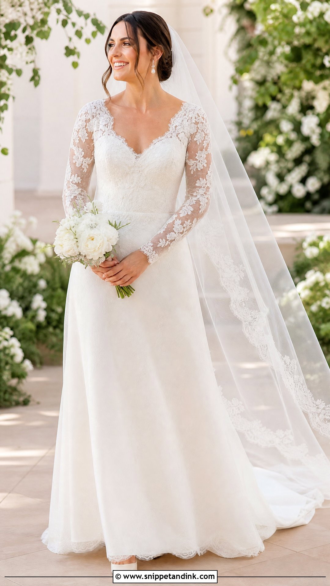 Lace Sleeve Wedding Dress Art - Snippet and Ink - 25 Wedding Dress Art Ideas