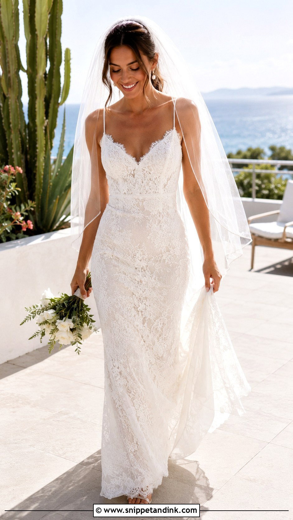 Lace Slip Wedding Dress With Scalloped Neckline - Snippet and Ink - 20 Modern Lace Wedding Dress Ideas