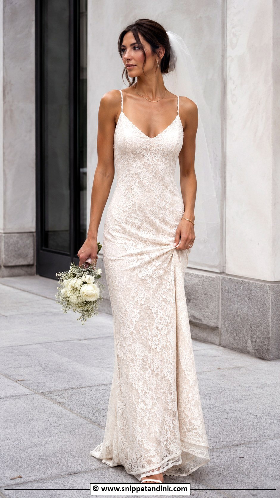 Lace Slip Wedding Dress - Snippet and Ink - 25 Lacy Wedding Dresses