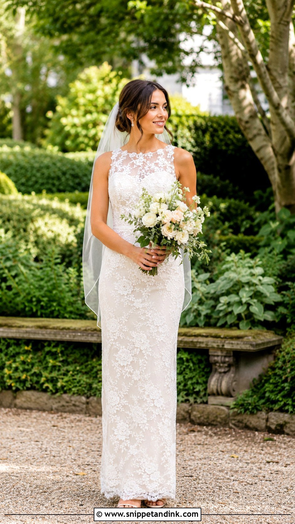 Lace Straight Wedding Dress - Snippet and Ink - 25 Straight Wedding Dress Ideas