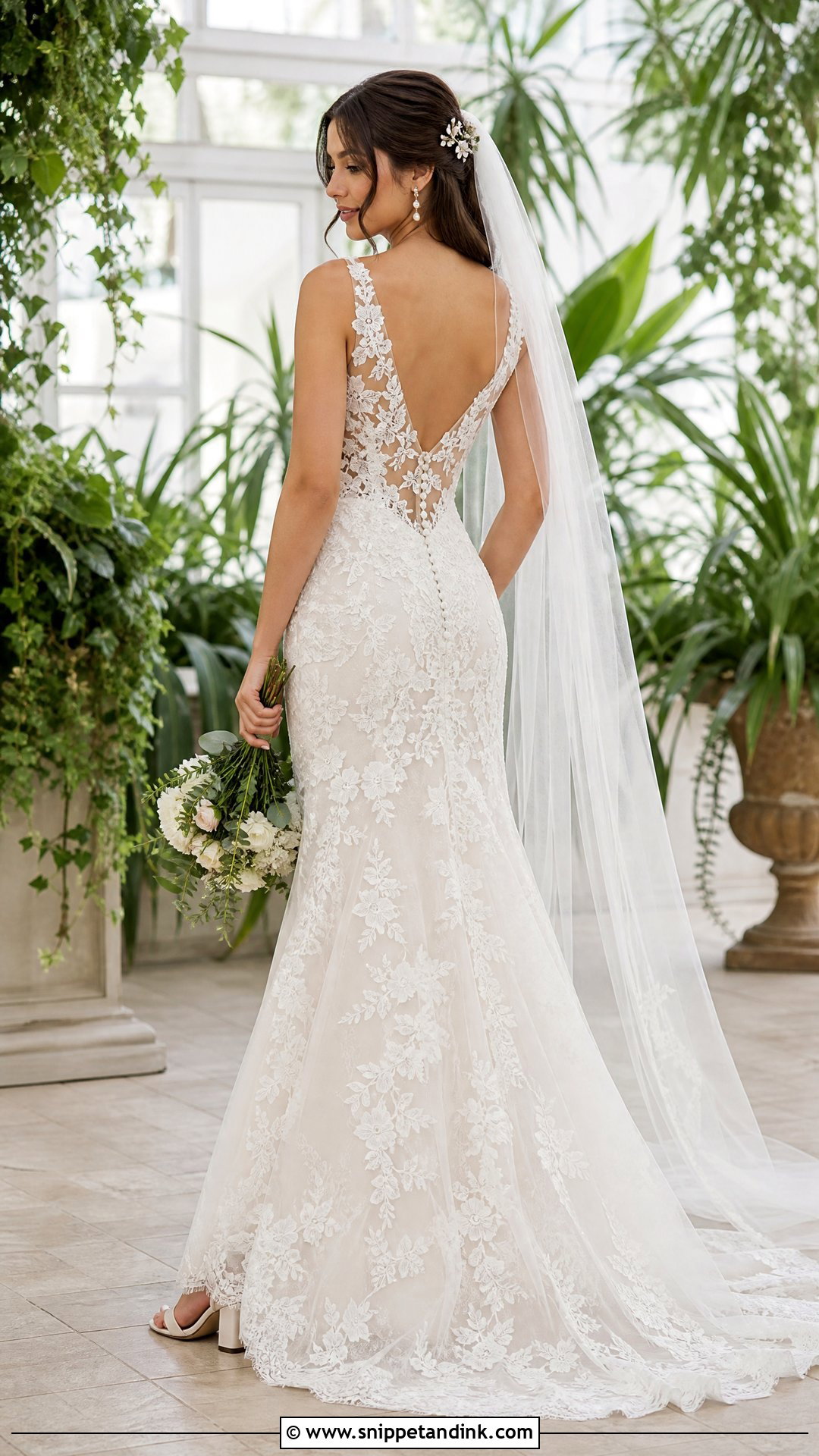 Lace Strap Fit And Flare Wedding Dress - Snippet and Ink - 20 Strap Wedding Dress Ideas