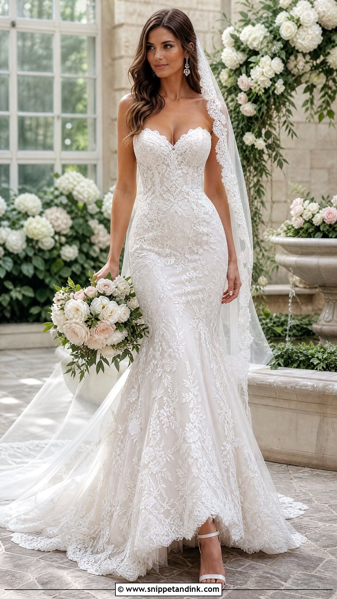 Lace Sweetheart Skin Tight Wedding Dress - Snippet and Ink - 20 Skin Tight Wedding Dress Ideas