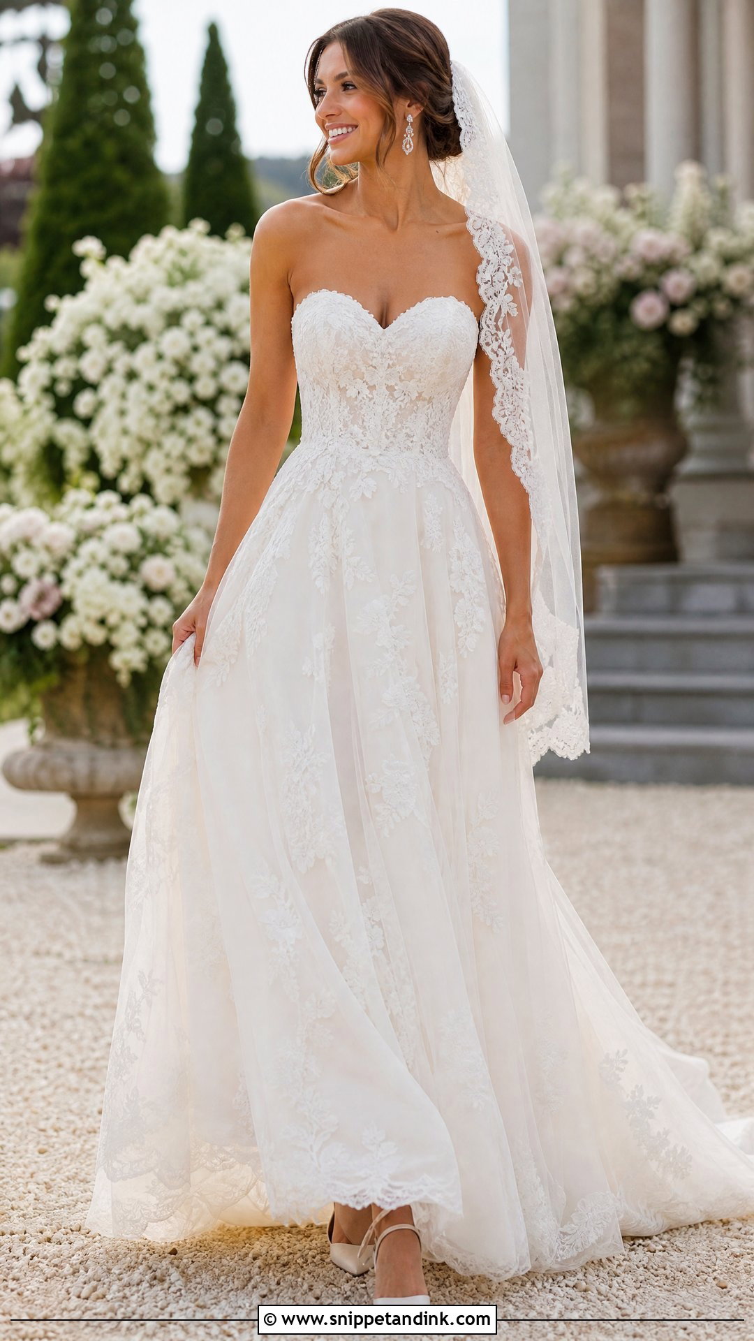 Lace Sweetheart Wedding Dress - Snippet and Ink - 20 Heart Wedding Dress Ideas