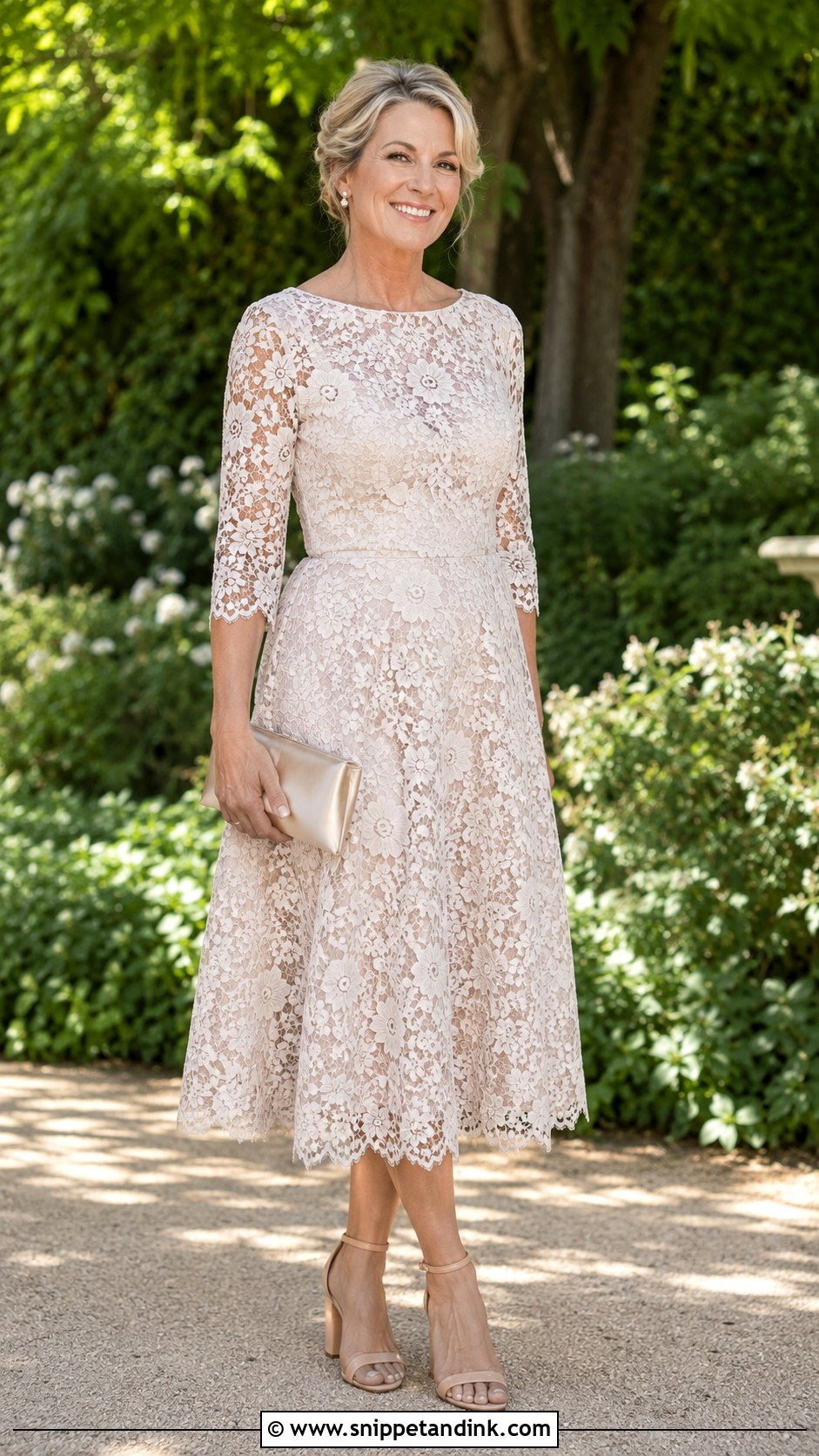 Lace Tea Length Dress For Second Wedding - Snippet and Ink - 25 2nd Wedding Dress Over 40 Ideas