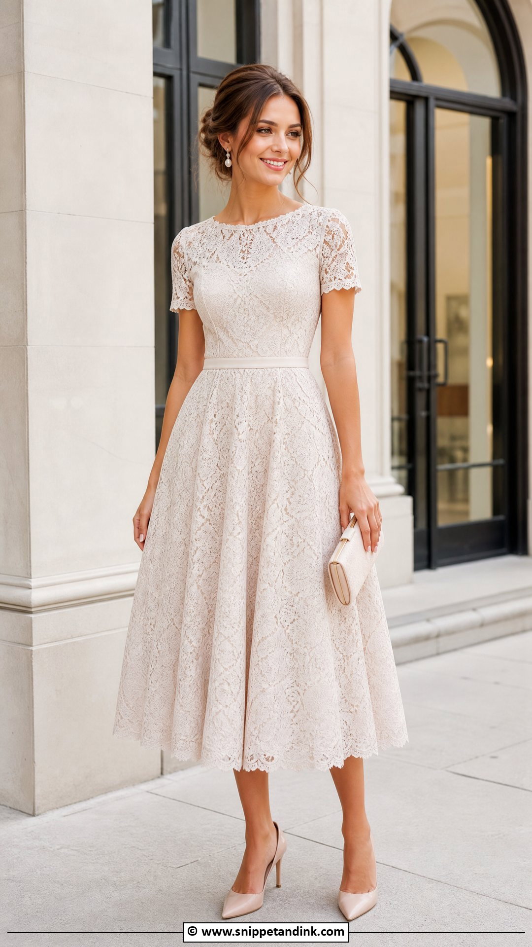 Lace Tea Length Dress For Wedding - Snippet and Ink - 35 Latest Lace Styles for Wedding