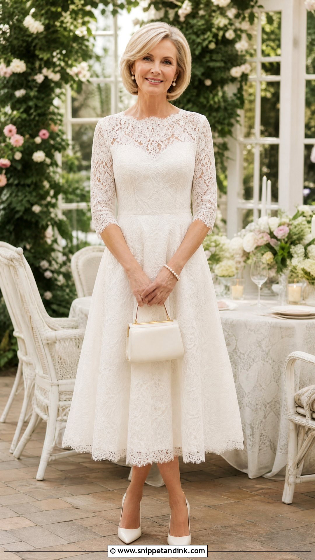 Lace Tea Length Vow Renewal Dress - Snippet and Ink - 20 Vowel Renewal Dresses Ideas