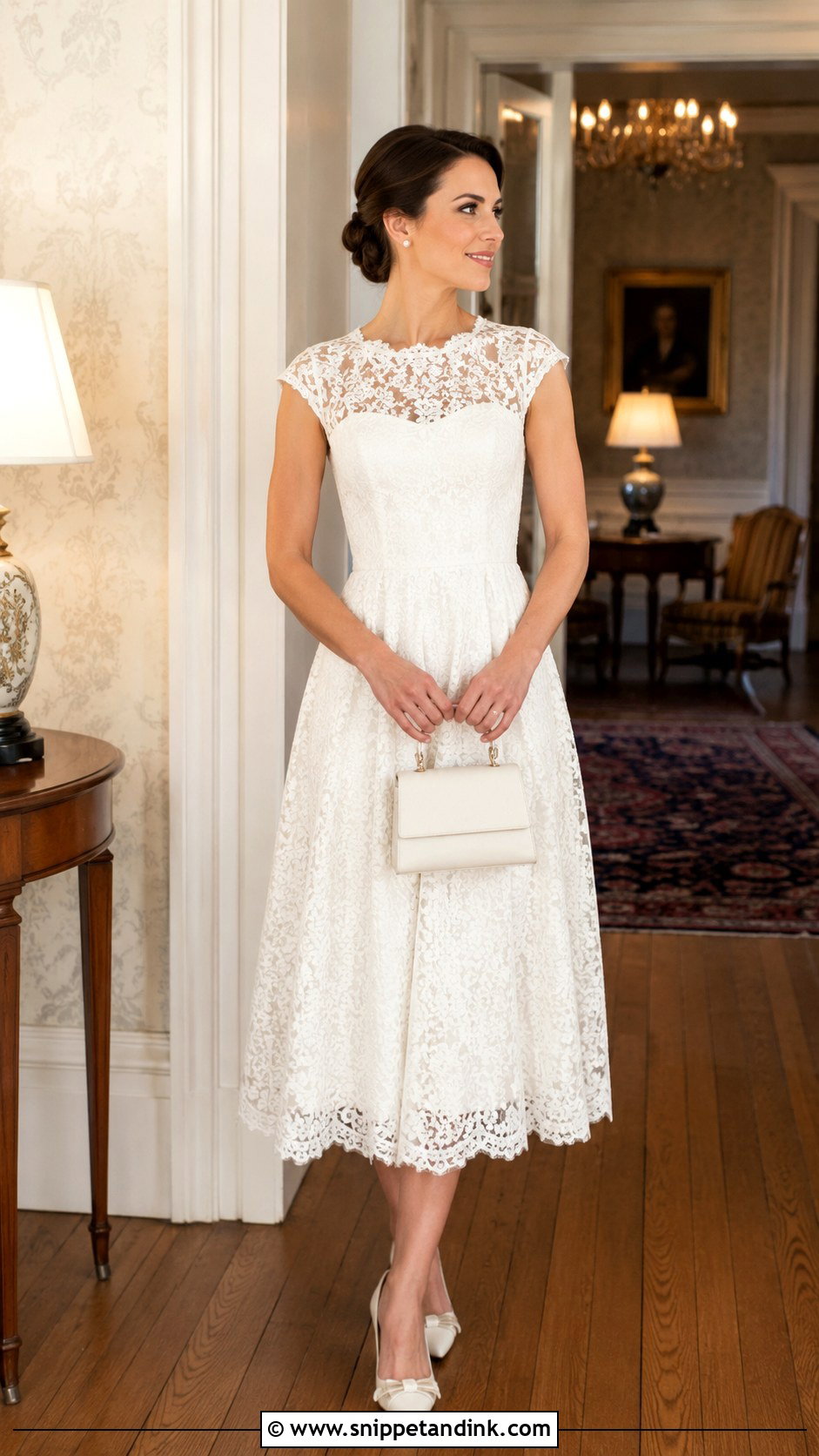 Lace Tea Length Vow Renewal Dress - Snippet and Ink - 20 10 Year Vow Renewal Dress Ideas