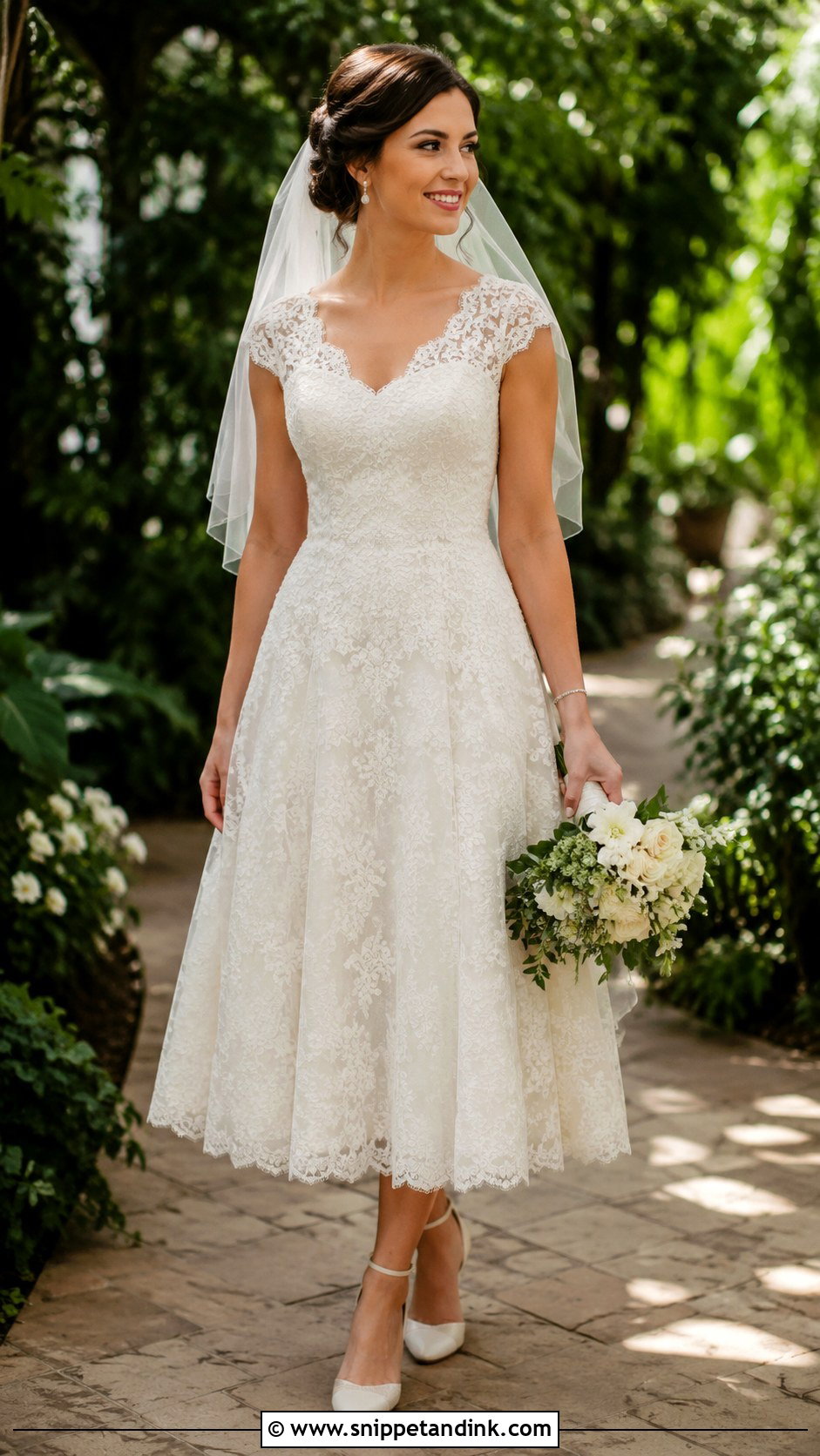 Lace Tea Length Wedding Dress - Snippet and Ink - 25 Midi Wedding Dress Tea Length Ideas