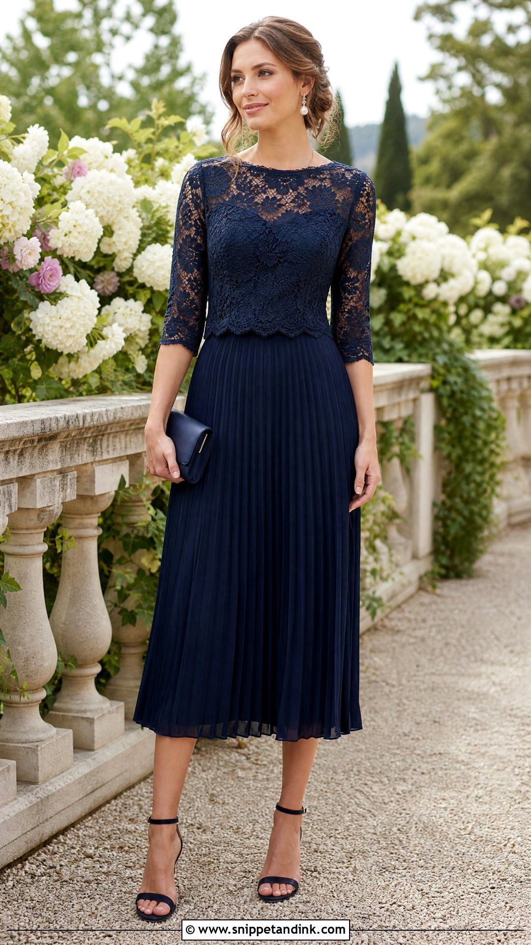 Lace Top And Pleated Skirt Two Piece Wedding Outfit - Snippet and Ink - 20 Two Piece Wedding Outfit Ideas