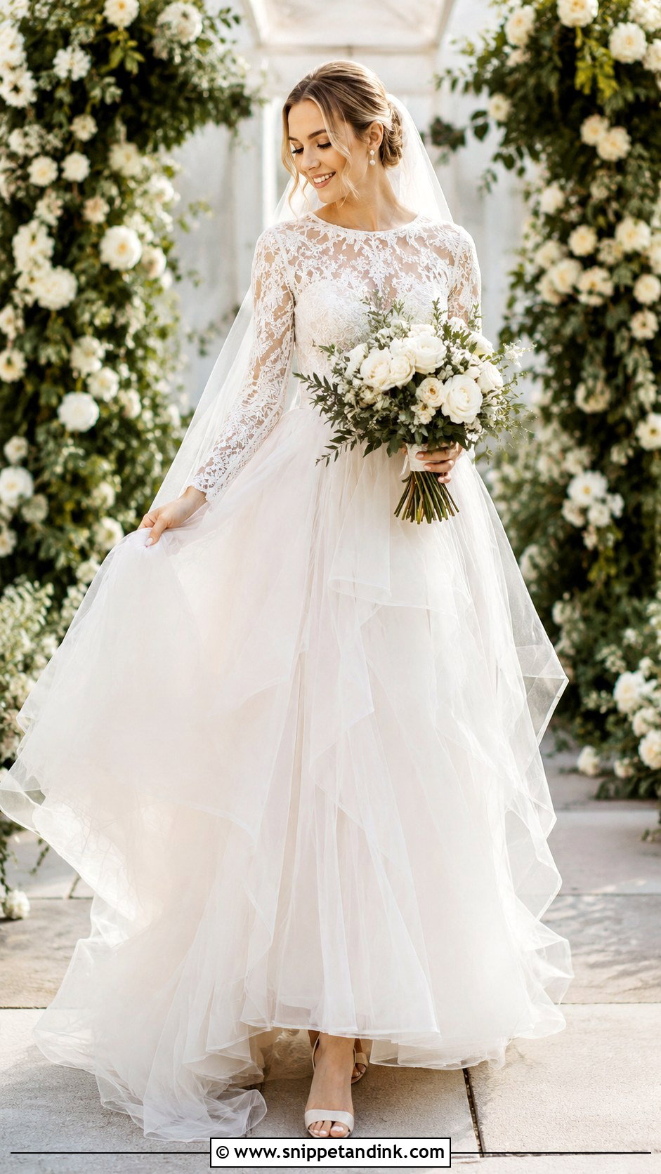 Lace Top And Tulle Skirt Wedding Dress - Snippet and Ink - 25 Top and Skirt Wedding Dress Ideas