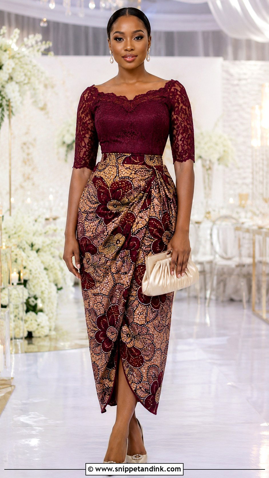Lace Top Flay Ankara Gown - Snippet and Ink - 20 Flay Ankara Gown Ideas