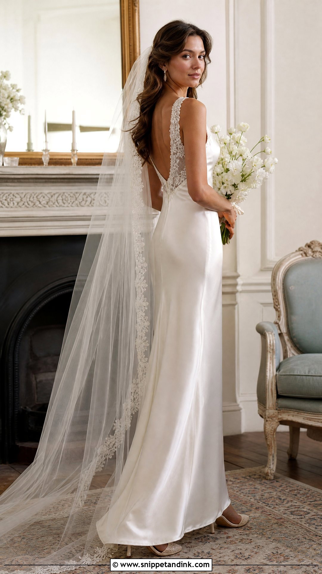 Lace Trim Silk Satin Wedding Dress - Snippet and Ink - 20 Silk Satin Wedding Dress Ideas