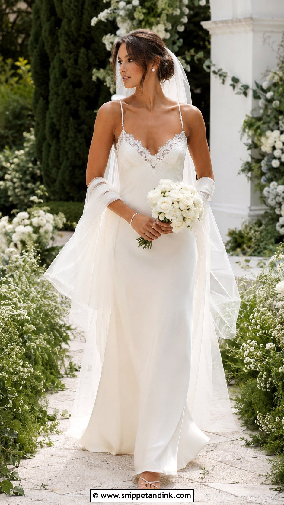 Lace Trim Slip Wedding Dress - Snippet and Ink - 20 90s Wedding Dresses