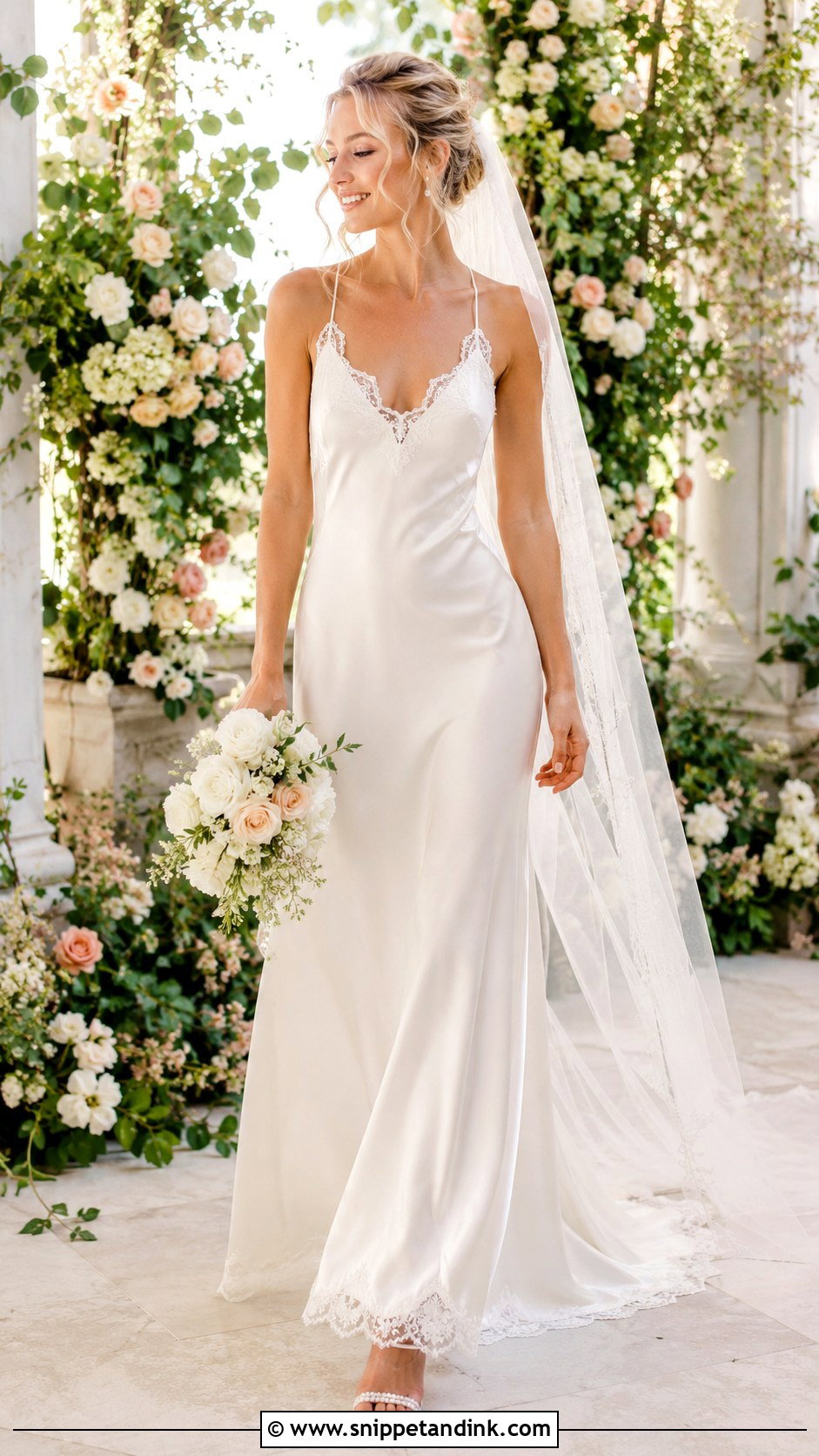 Lace Trim Slip Wedding Dress - Snippet and Ink - 25 Slip Wedding Dress Ideas