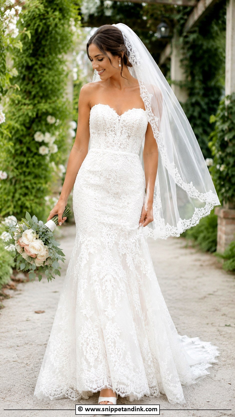 Lace Trumpet Wedding Dress - Snippet and Ink - 30 Trumpet Wedding Dress Ideas