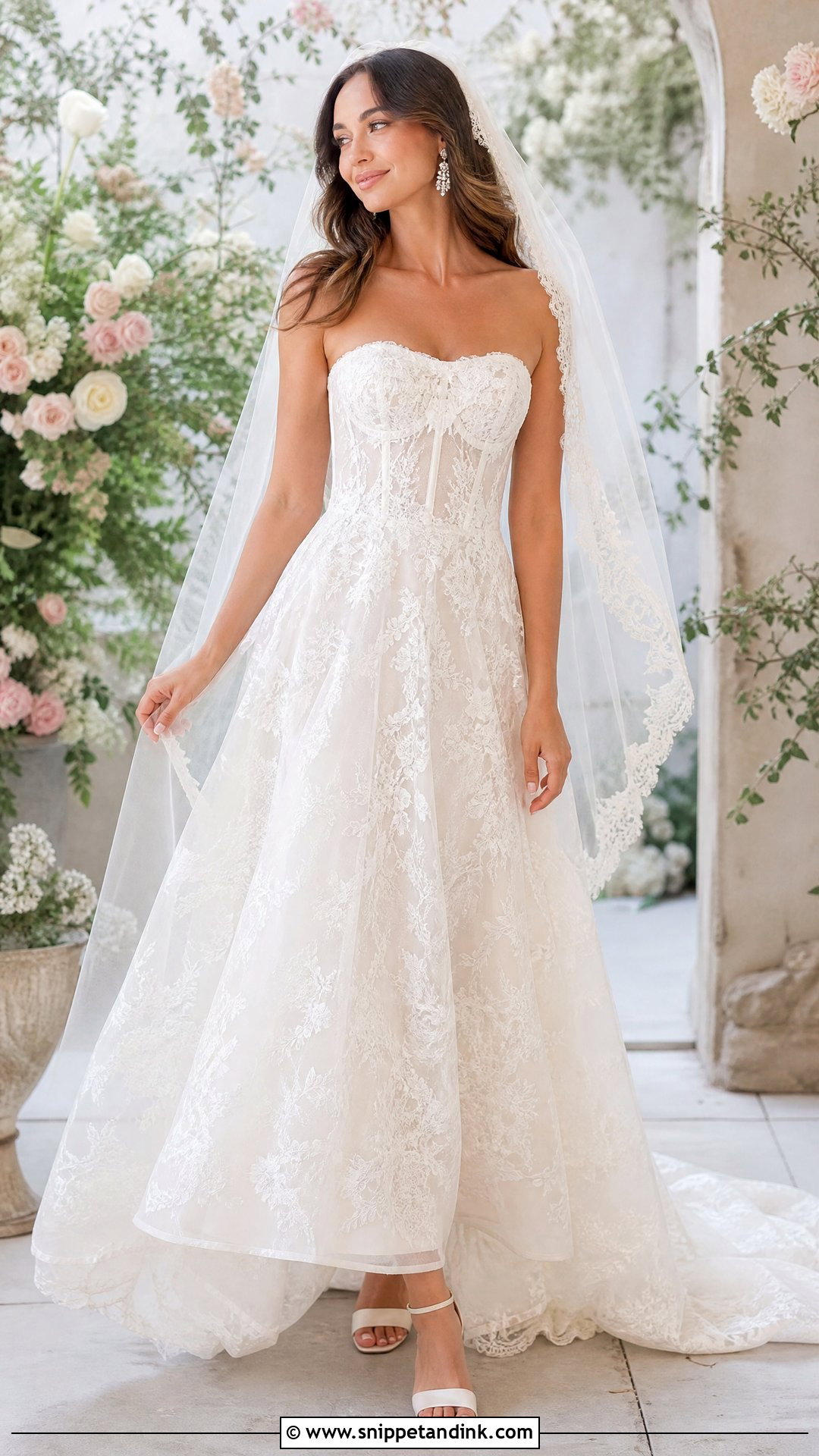 Lace Tube Top Wedding Dress - Snippet and Ink - 20 Tube Top Wedding Dress Ideas
