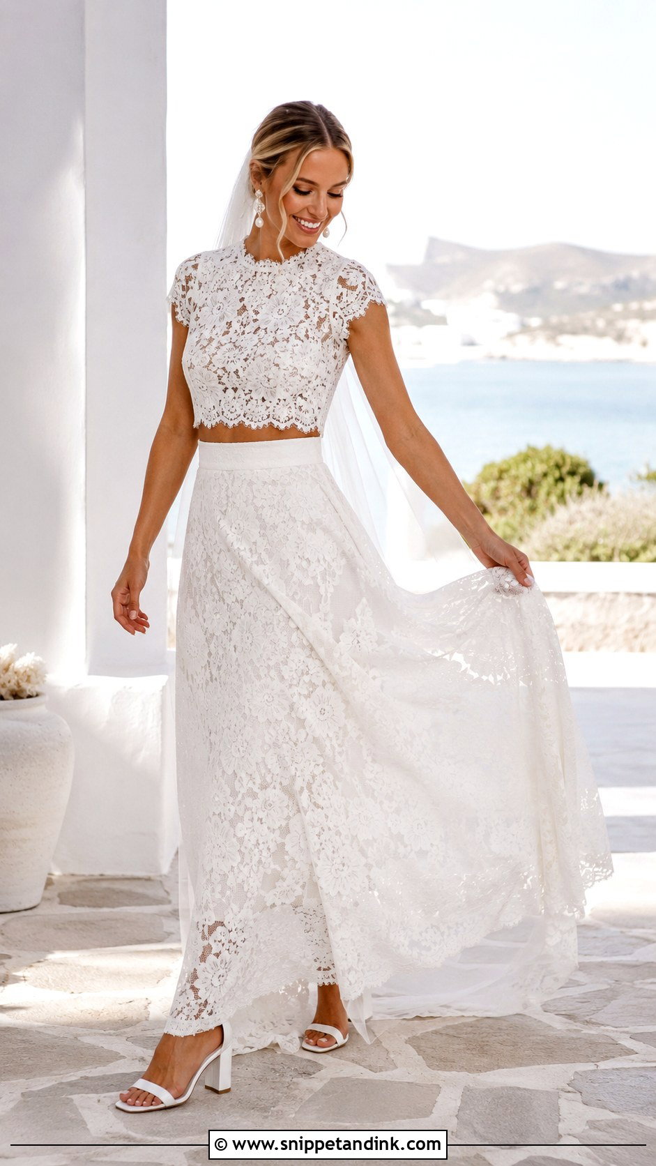 Lace Two Piece Bridal Look - Snippet and Ink - 25 Bridal Lace Ideas