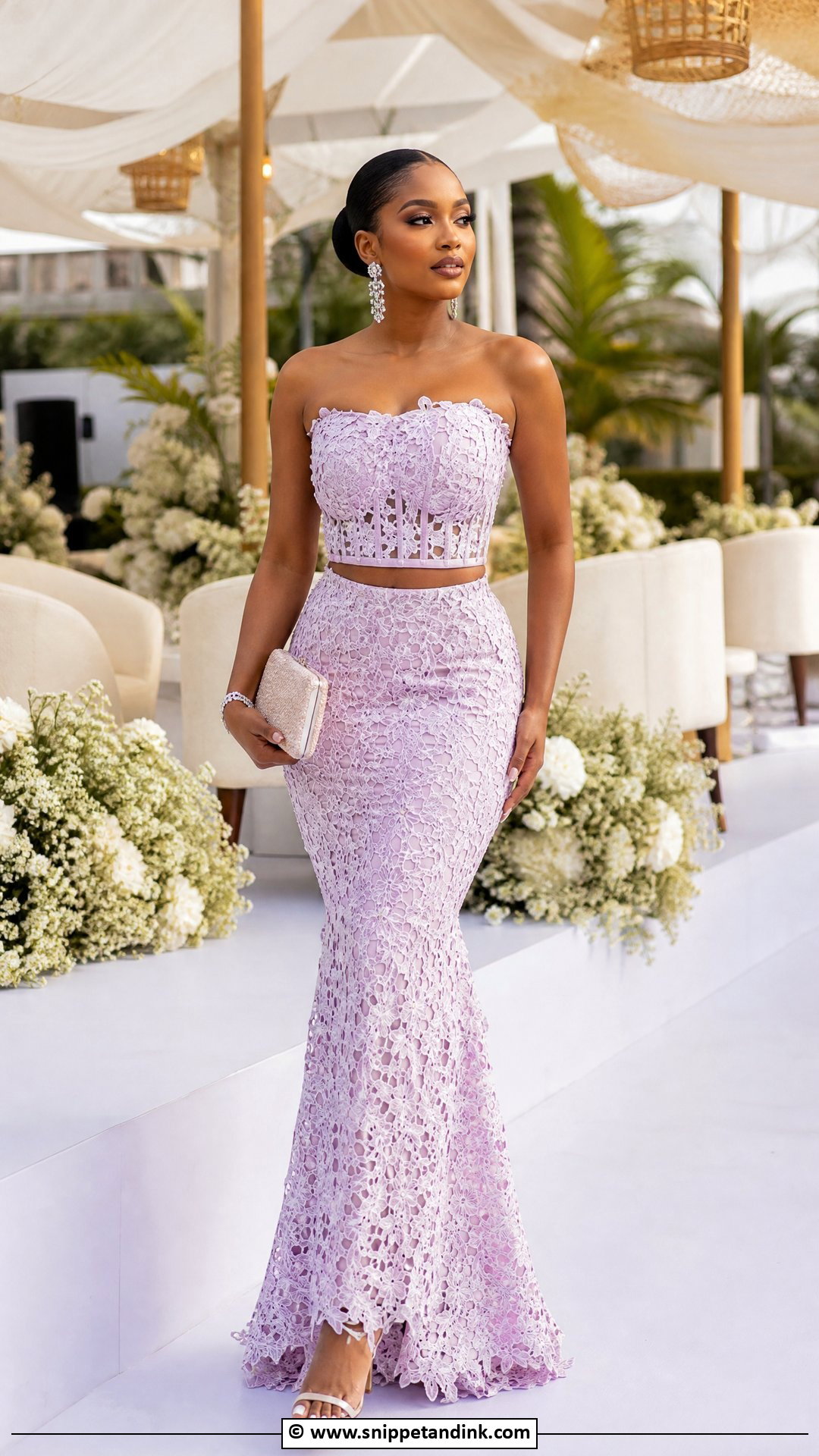 Lace Two Piece Skirt Set For Wedding - Snippet and Ink - 35 Latest Lace Styles for Wedding