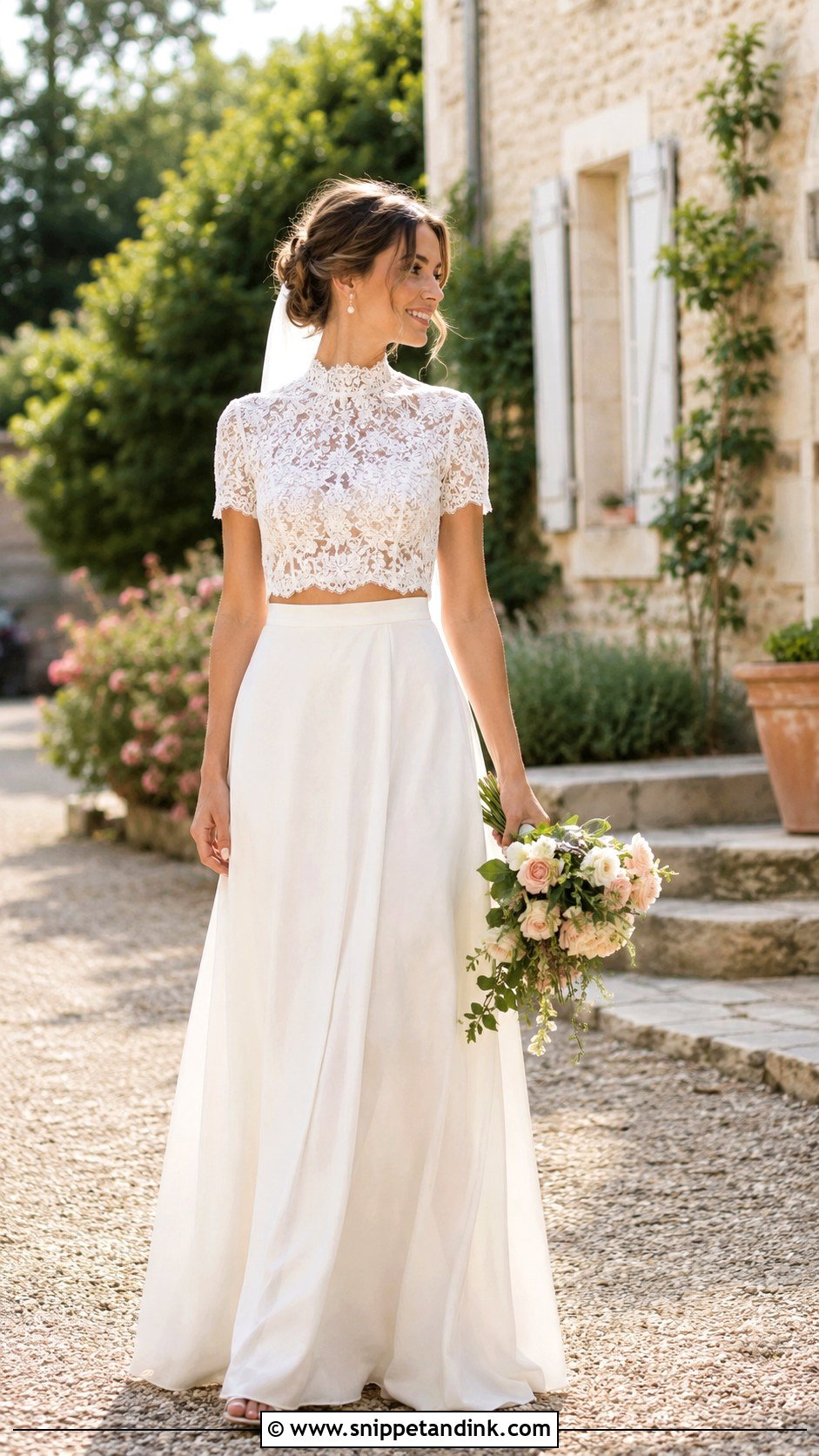 Lace Two Piece Wedding Dress - Snippet and Ink - 20 France Wedding Dress Ideas