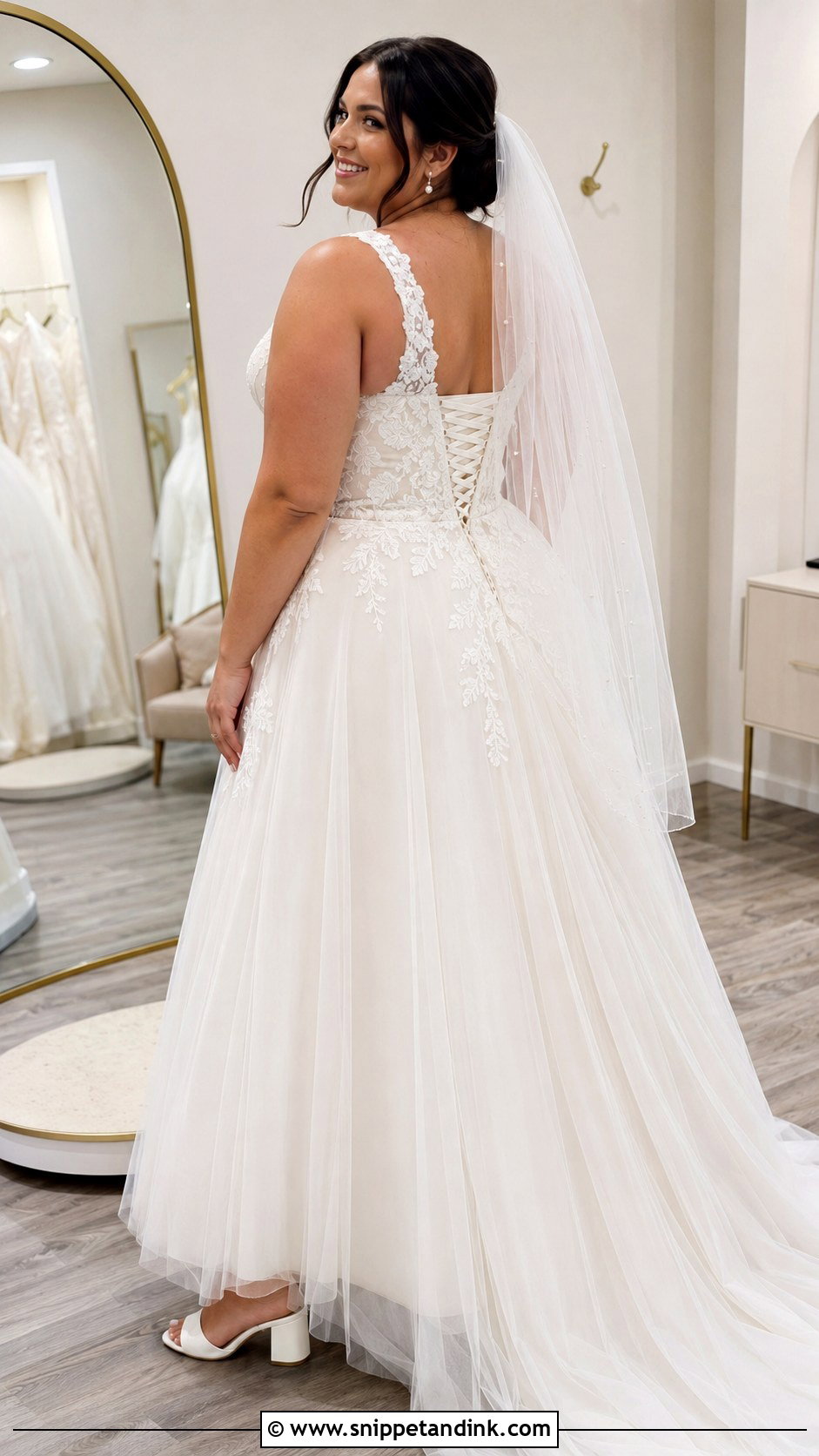Lace Up Back A Line Wedding Dress - Snippet and Ink - 20 Large Bust Wedding Dress Ideas