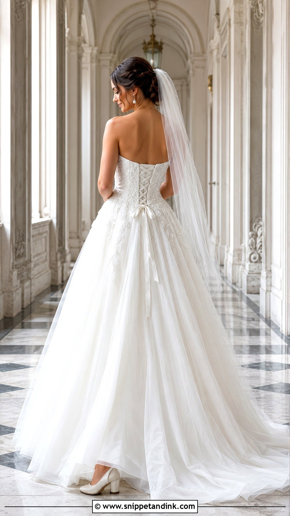 Lace Up Back Strapless Corset Wedding Dress - Snippet and Ink - 20 Strapless Corset Wedding Dress Ideas