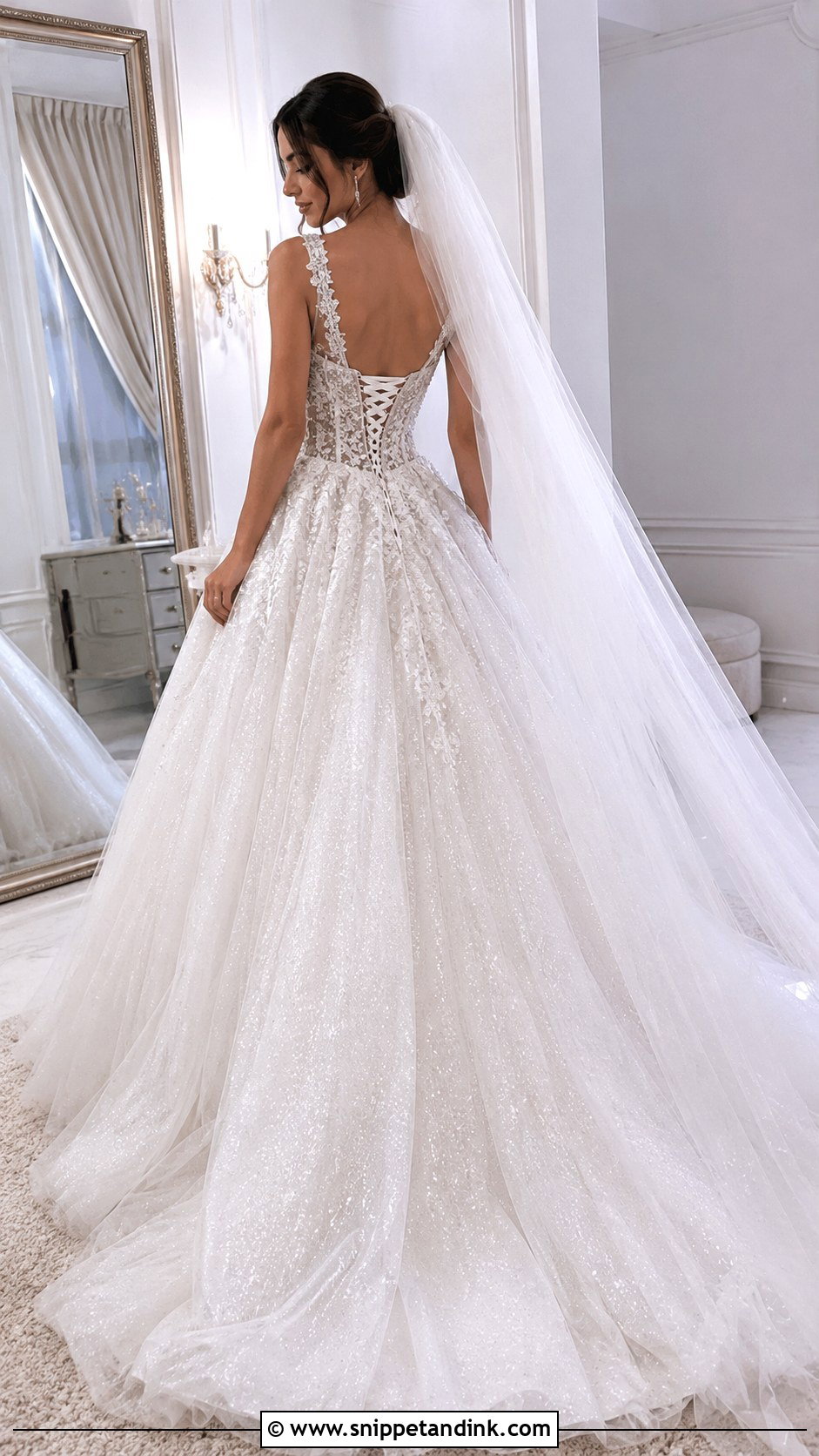 Lace Up Princess Wedding Dress With Sparkle - Snippet and Ink - 30 Princess Wedding Dresses Sparkle