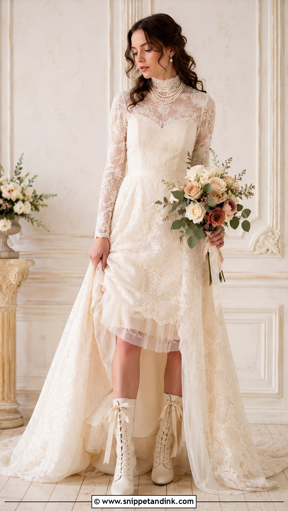 Lace Up Wedding Boots - Snippet and Ink - 25 Wedding Boots for Bride Ideas