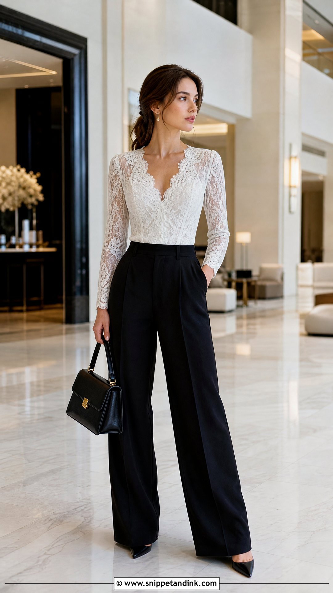 Lace Wedding Dress Blouse With Tailored Trousers - Snippet and Ink - 20 Upcycle Wedding Dress Ideas