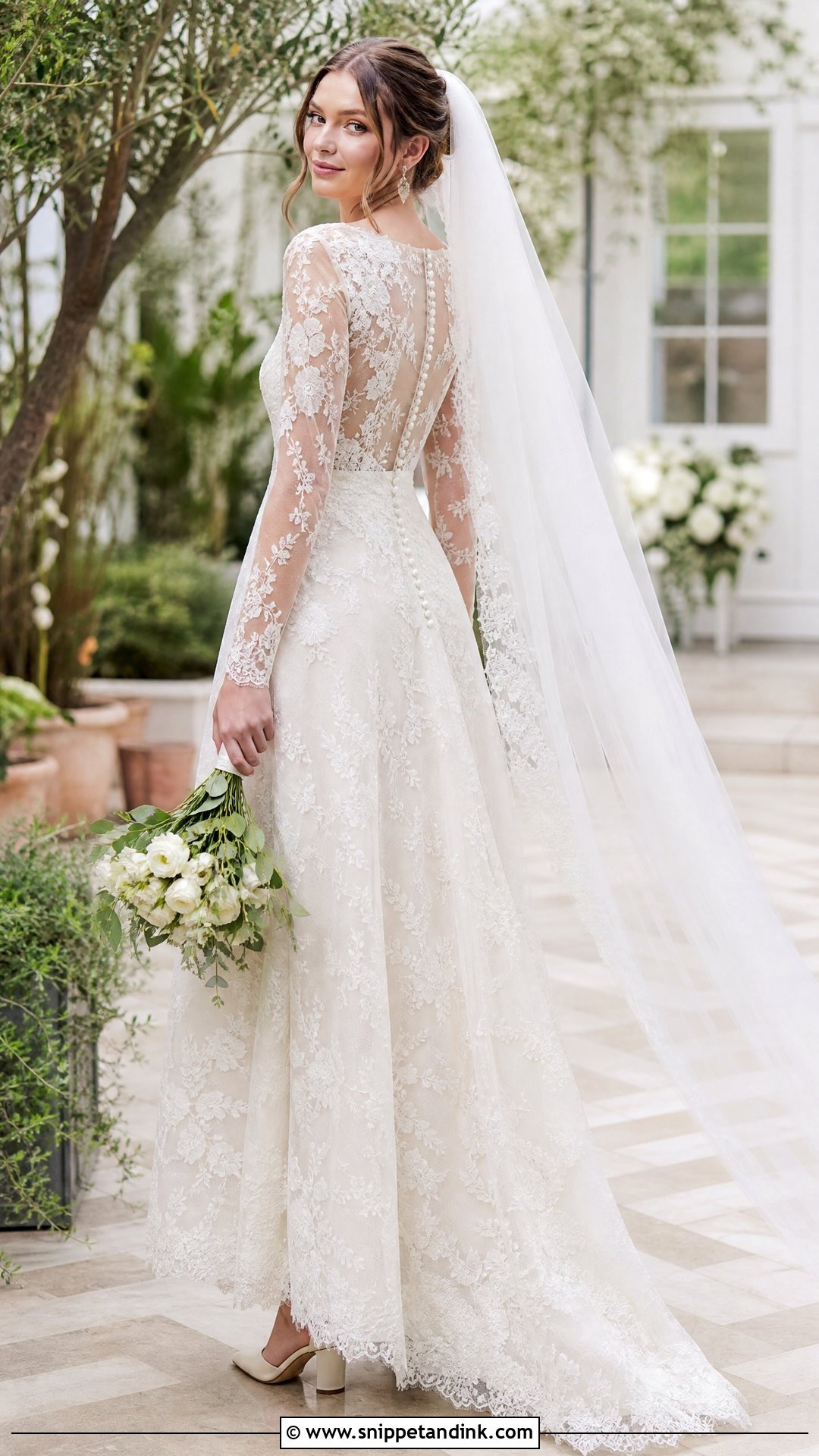 Lace Wedding Dress Buttons With Long Sleeves - Snippet and Ink - 20 Wedding Dress Buttons Ideas