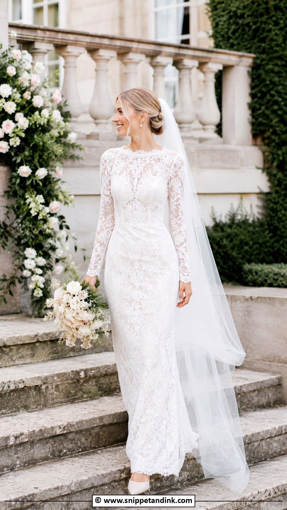 Lace Wedding Dress Look - Snippet and Ink - 30 Wedding Look Ideas