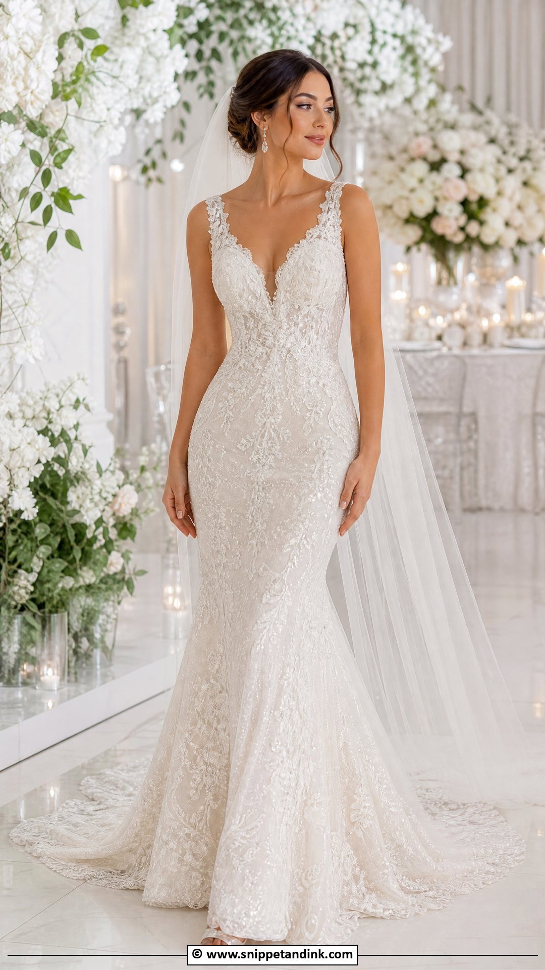 Lace Wedding Dress With Beading - Snippet and Ink - 35 Lace Wedding Dresses