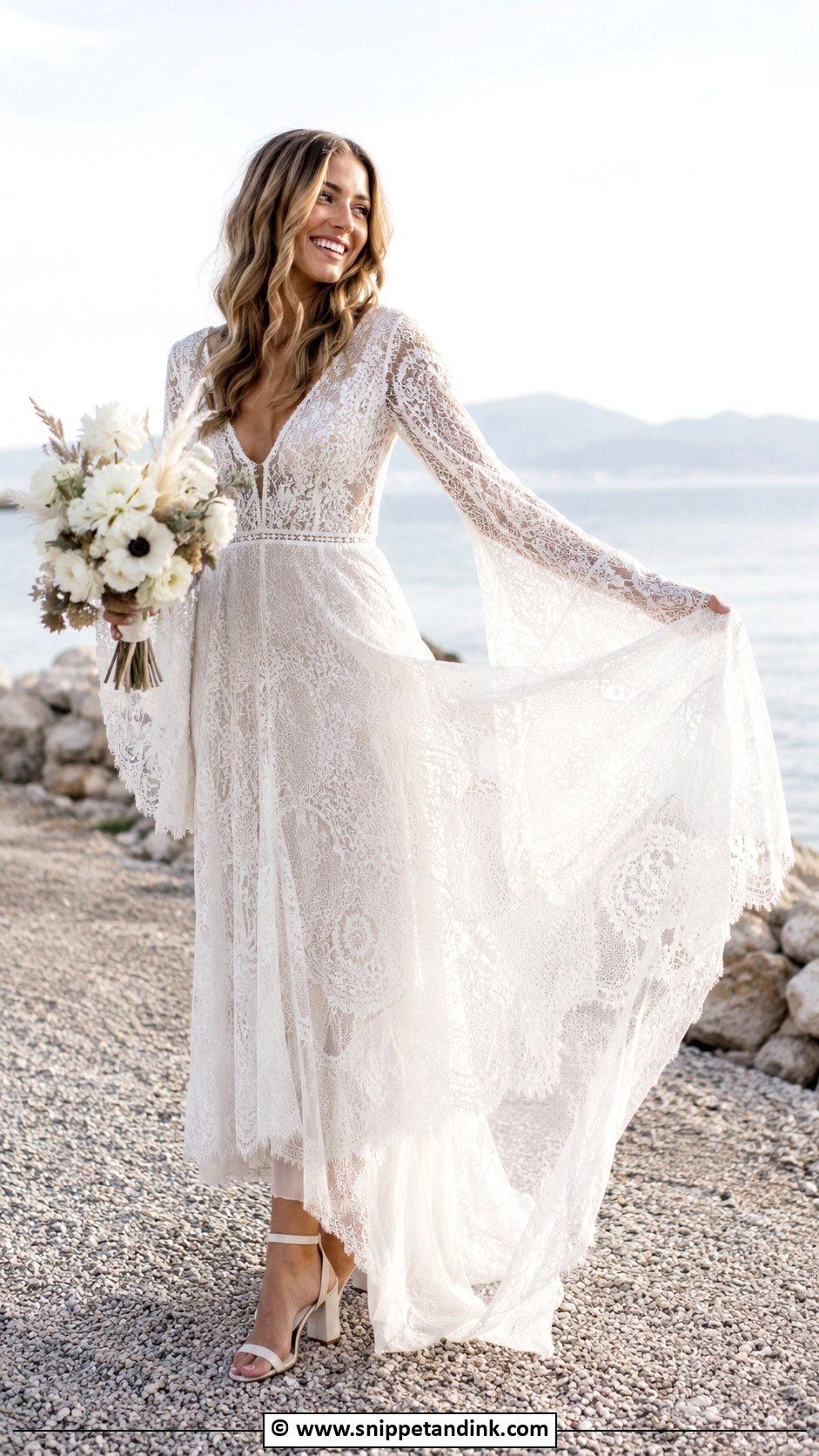 Lace Wedding Dress With Bell Sleeves - Snippet and Ink - 30 Lace Wedding Dress with Sleeves