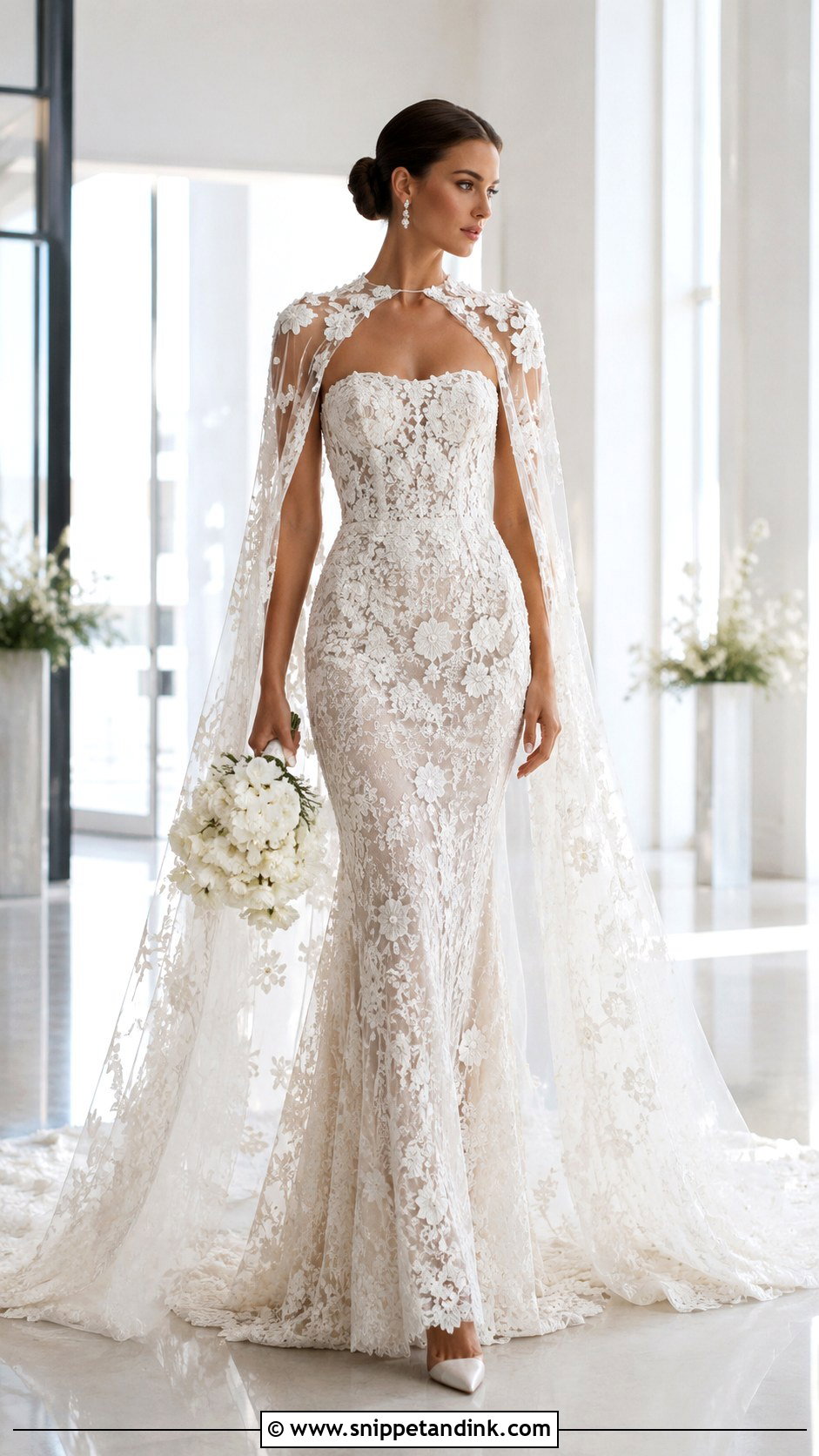 Lace Wedding Dress With Cape - Snippet and Ink - 20 Lace Wedding Dress Inspo Ideas
