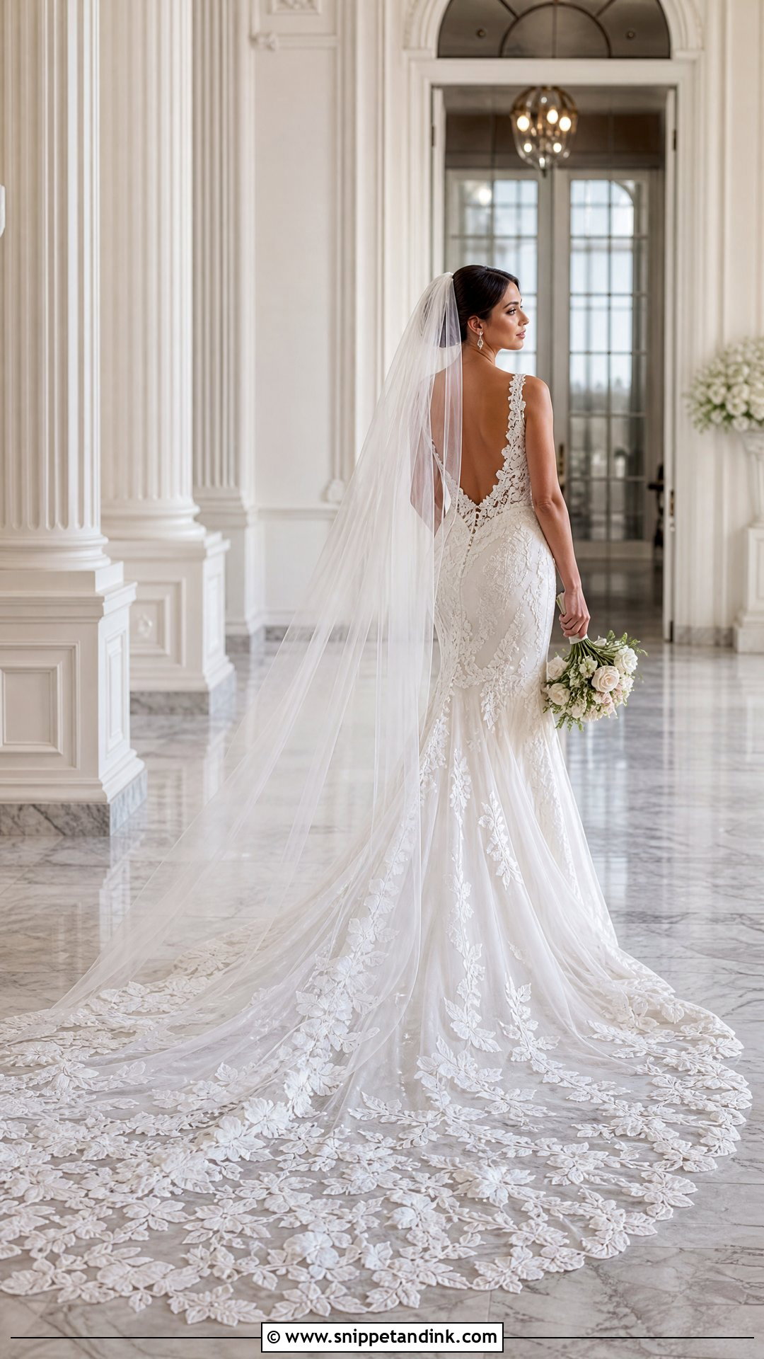 Lace Wedding Dress With Cathedral Train - Snippet and Ink - 20 Wedding Dresses with Lace