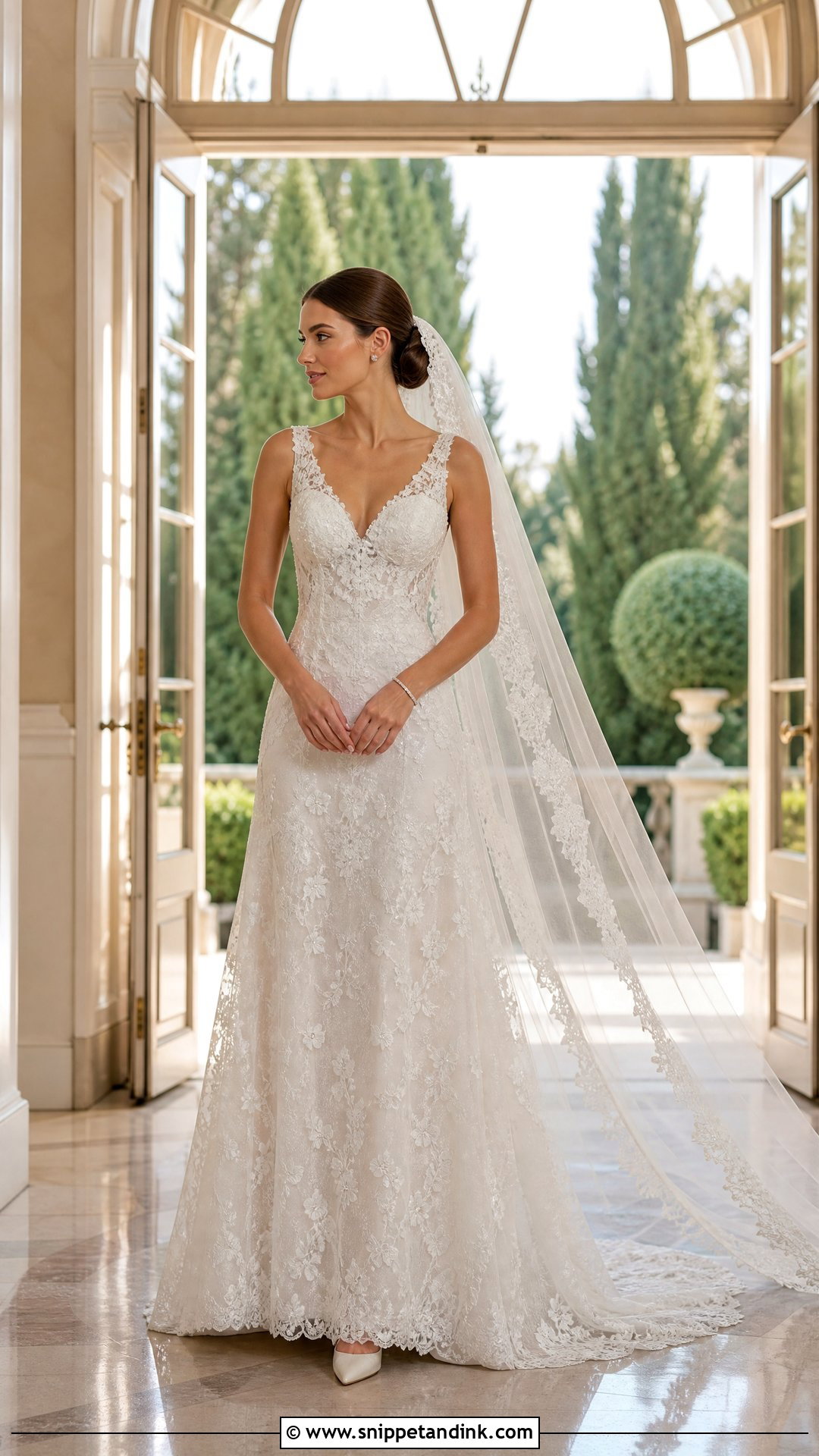 Lace Wedding Dress With Cathedral Veil - Snippet and Ink - 20 Zuhair Murad Bridal Elie Saab Wedding Dresses