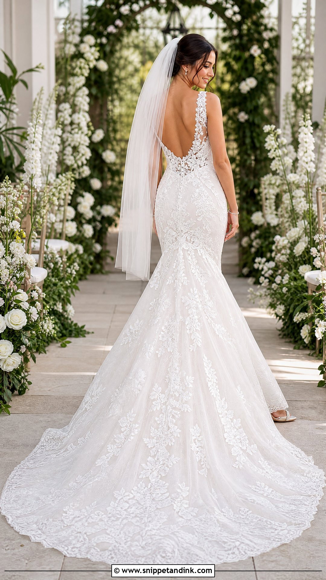 Lace Wedding Dress With Chapel Train - Snippet and Ink - 20 Wedding Dresses with Train
