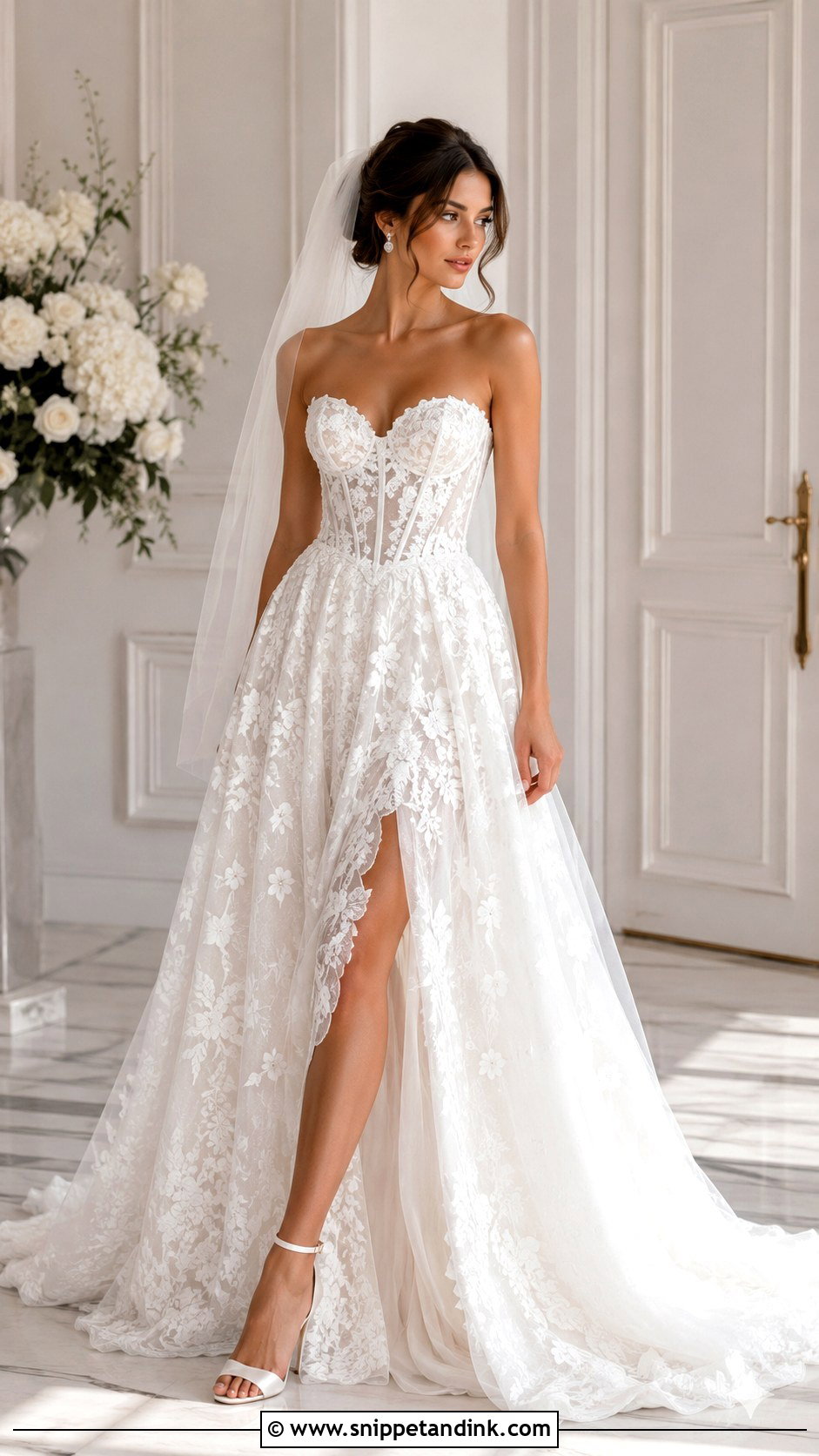 Lace Wedding Dress With Corset Bodice - Snippet and Ink - 25 Elegant Lace Wedding Dress Ideas