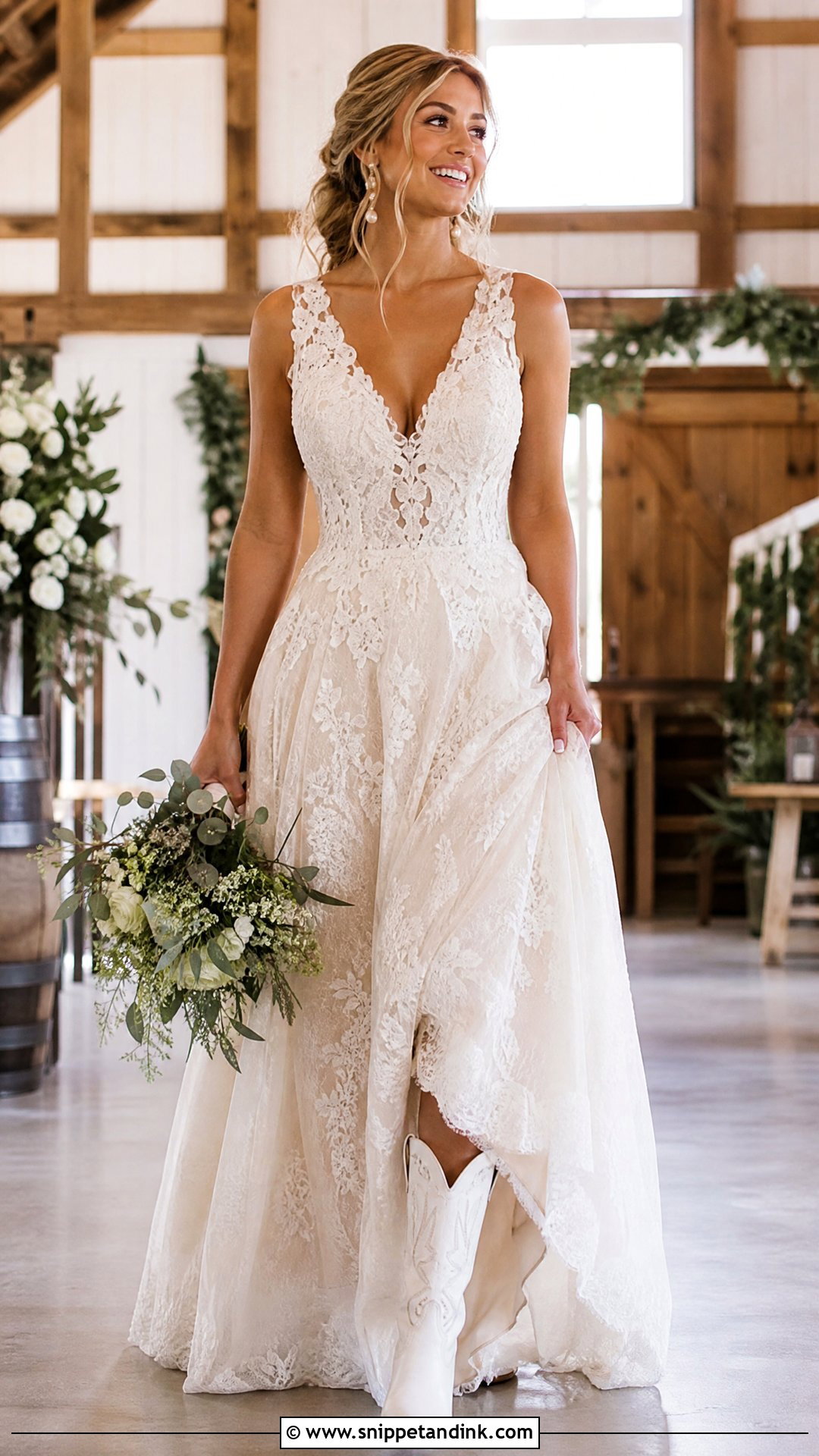 Lace Wedding Dress With Cowboy Boots - Snippet and Ink - 25 Wedding Dress with Boots Ideas