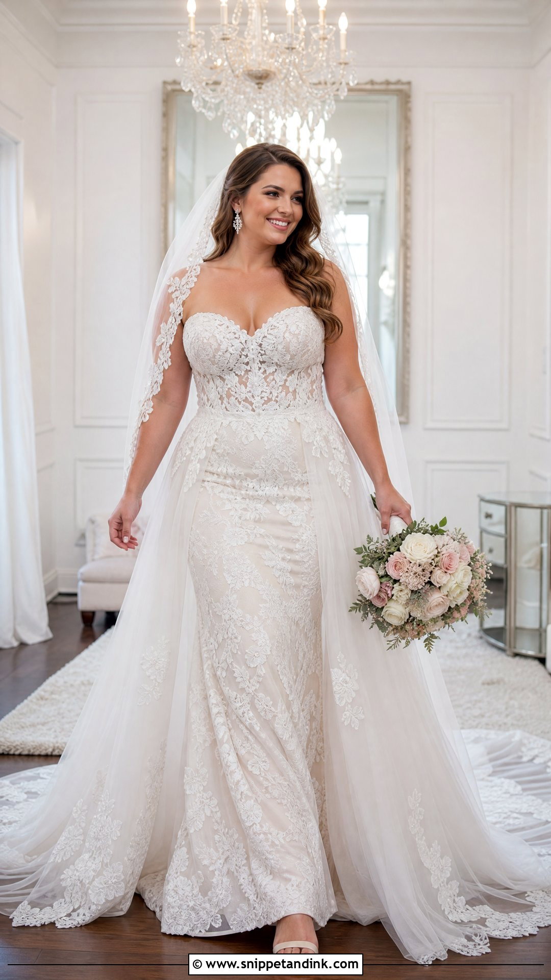 Lace Wedding Dress With Detachable Overskirt - Snippet and Ink - 20 Wedding Dresses with Extension