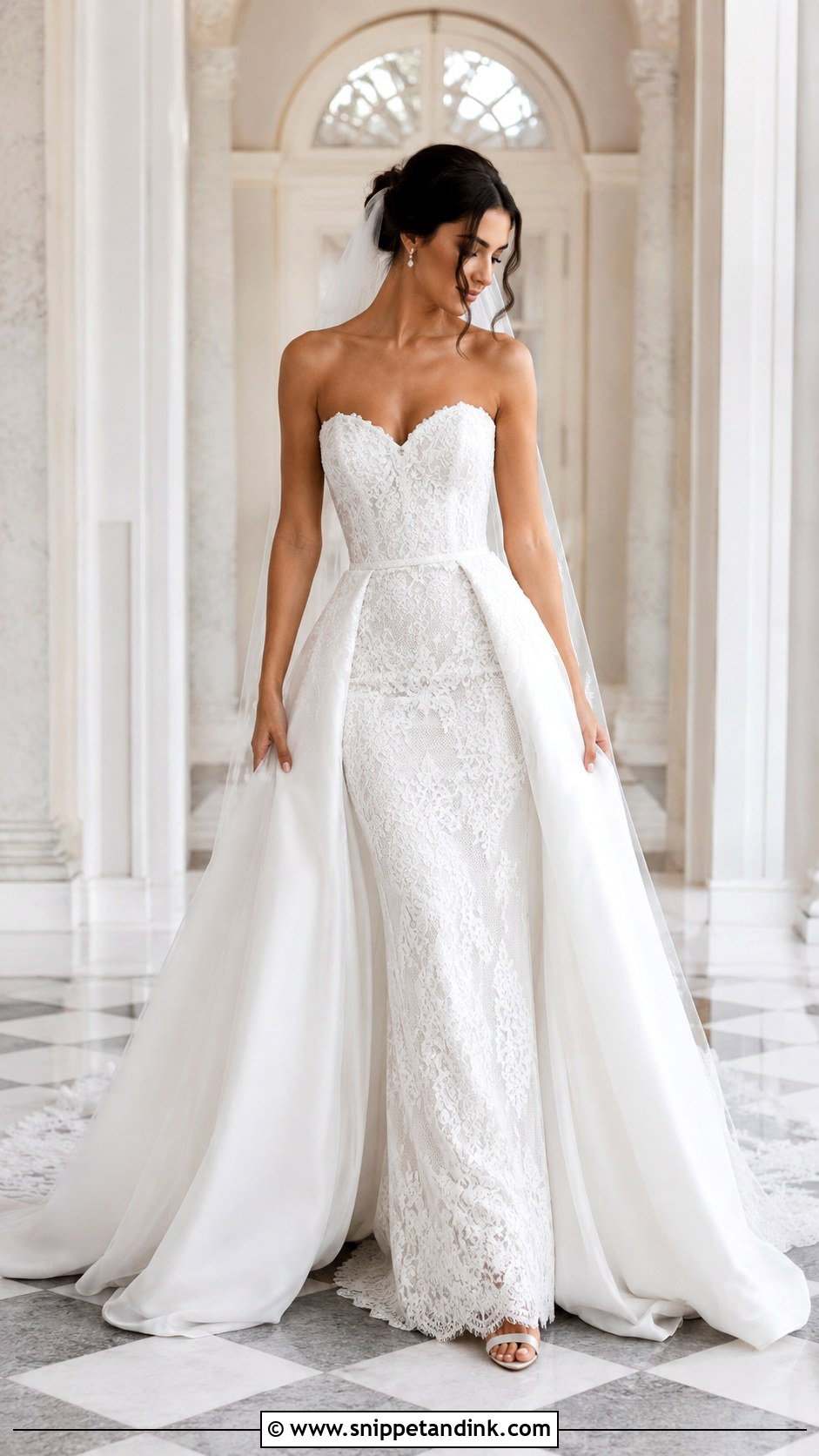 Lace Wedding Dress With Detachable Skirt - Snippet and Ink - 25 Elegant Lace Wedding Dress Ideas