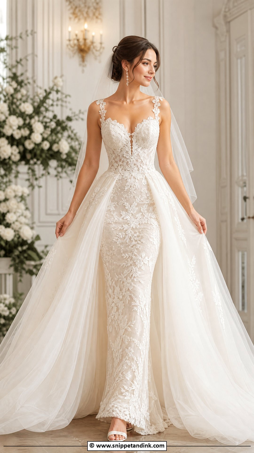 Lace Wedding Dress With Detachable Skirt - Snippet and Ink - 35 Lace Styles for Wedding
