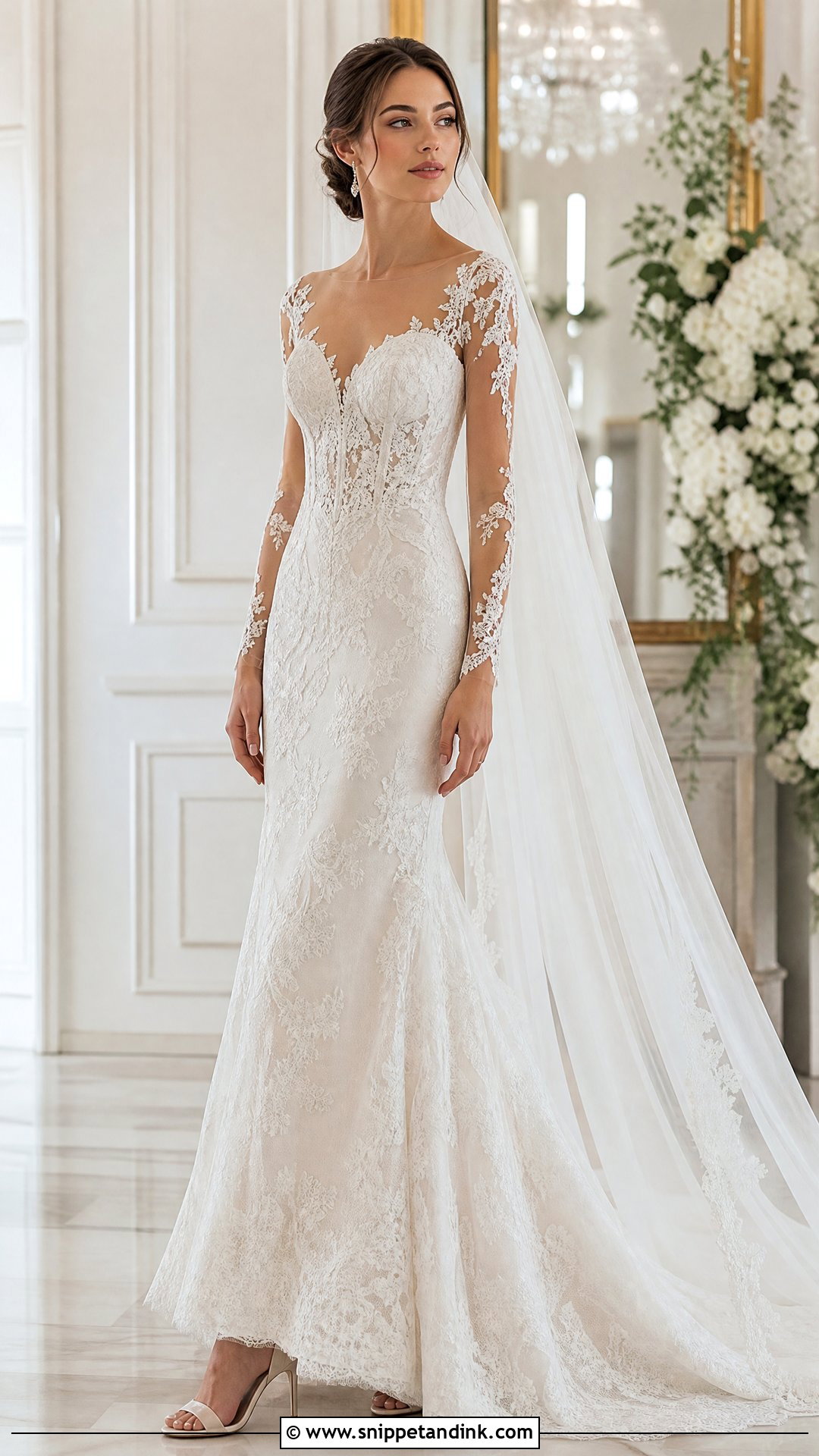 Lace Wedding Dress With Detachable Sleeves - Snippet and Ink - 20 Wedding Dresses with Lace