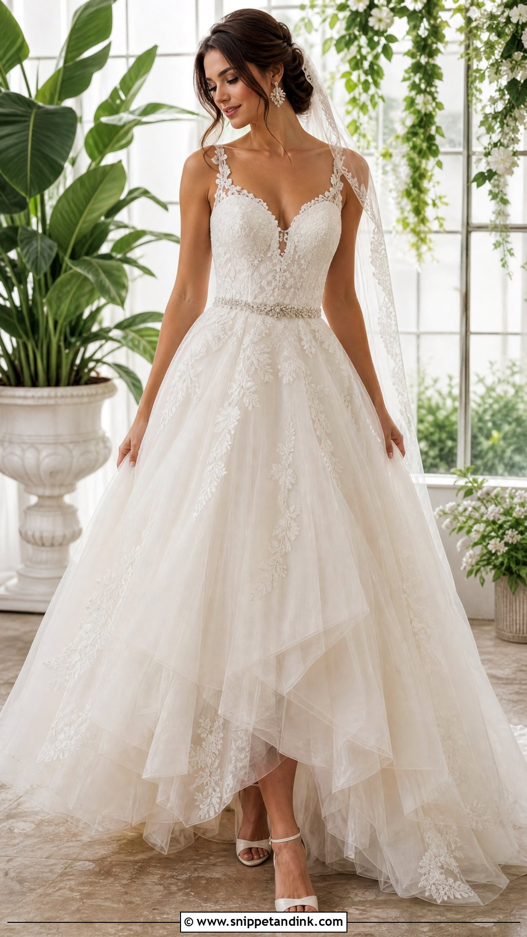 Lace Wedding Dress With Layered Skirt - Snippet and Ink - 20 Wedding Dress with Skirt Ideas