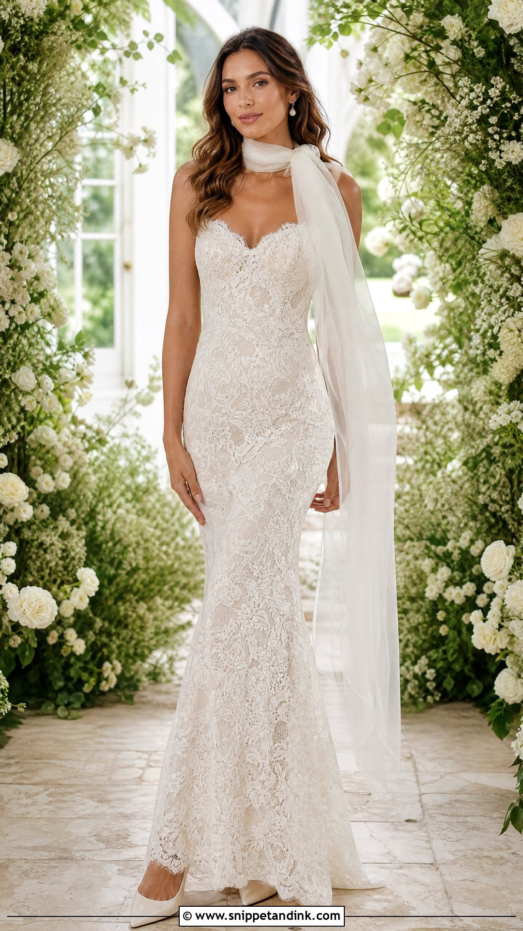 Lace Wedding Dress With Neck Scarf - Snippet and Ink - 25 Wedding Dress with Neck Scarf Ideas