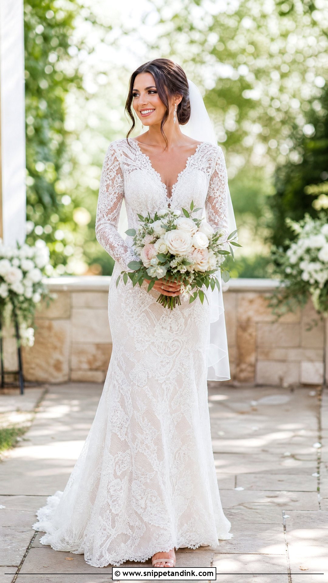 Lace Wedding Dress With Nude Heels - Snippet and Ink - 25 Different Wedding Dress Styles