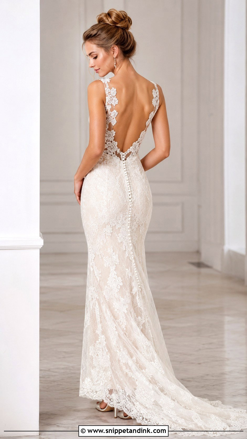 Lace Wedding Dress With Open Back - Snippet and Ink - 25 Elegant Lace Wedding Dress Ideas