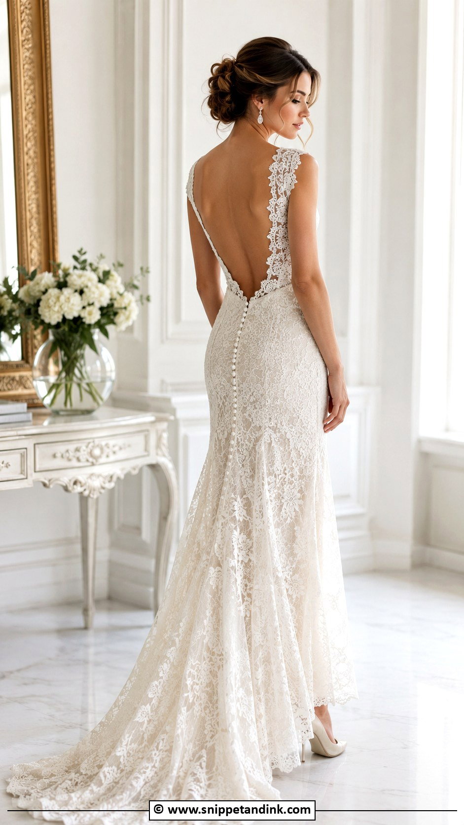 Lace Wedding Dress With Open Back - Snippet and Ink - 25 Lacy Wedding Dresses