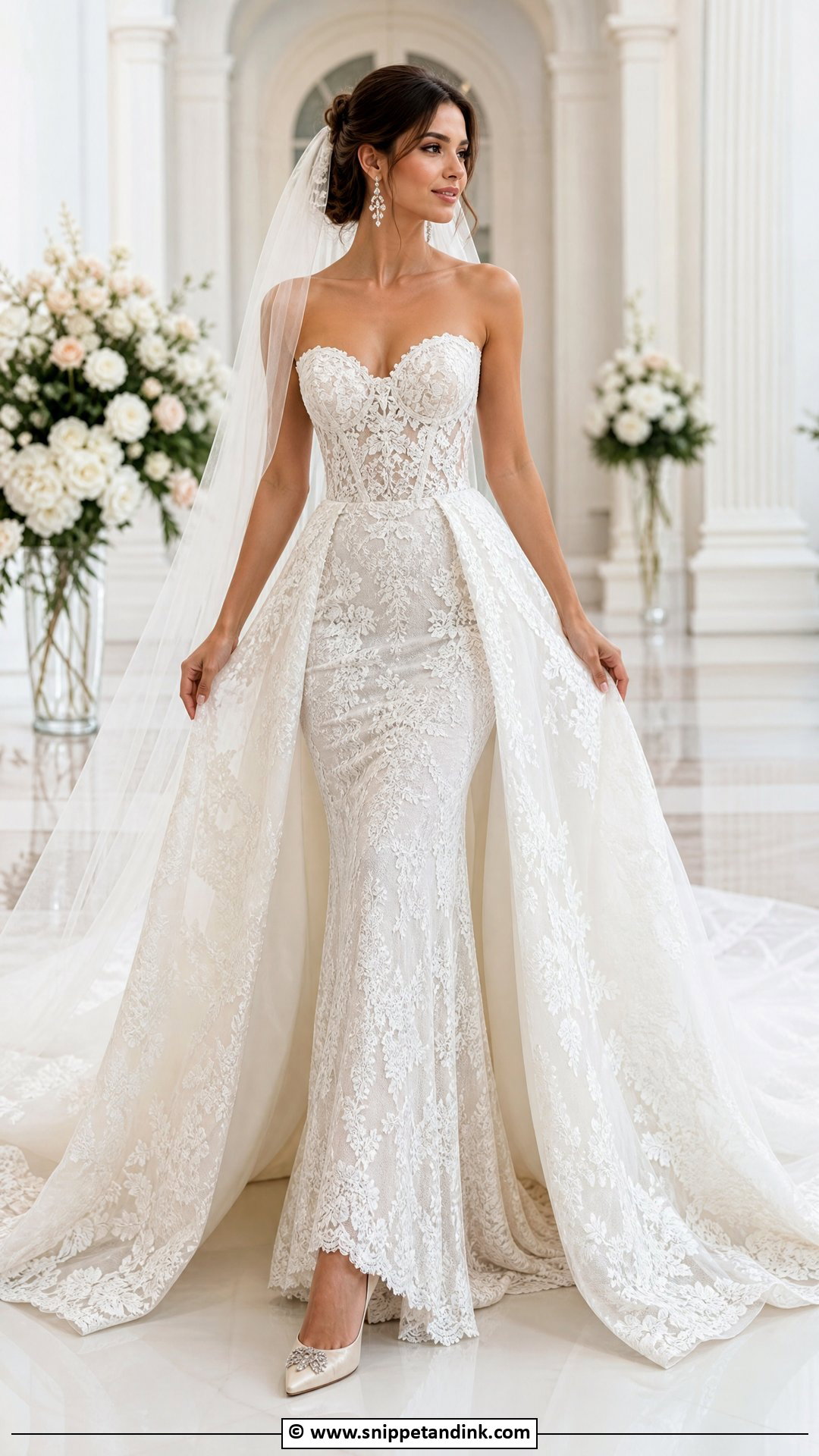 Lace Wedding Dress With Overskirt - Snippet and Ink - 35 Lace Wedding Dresses