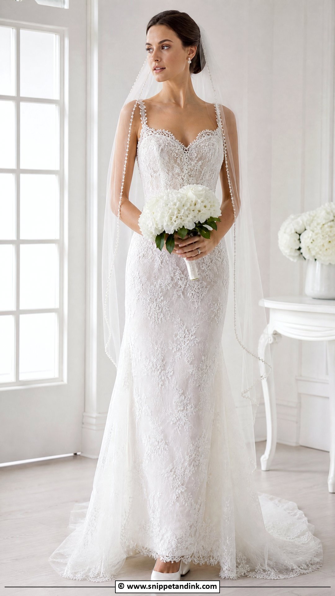 Lace Wedding Dress With Pearl Details - Snippet and Ink - 35 Lace Wedding Dresses